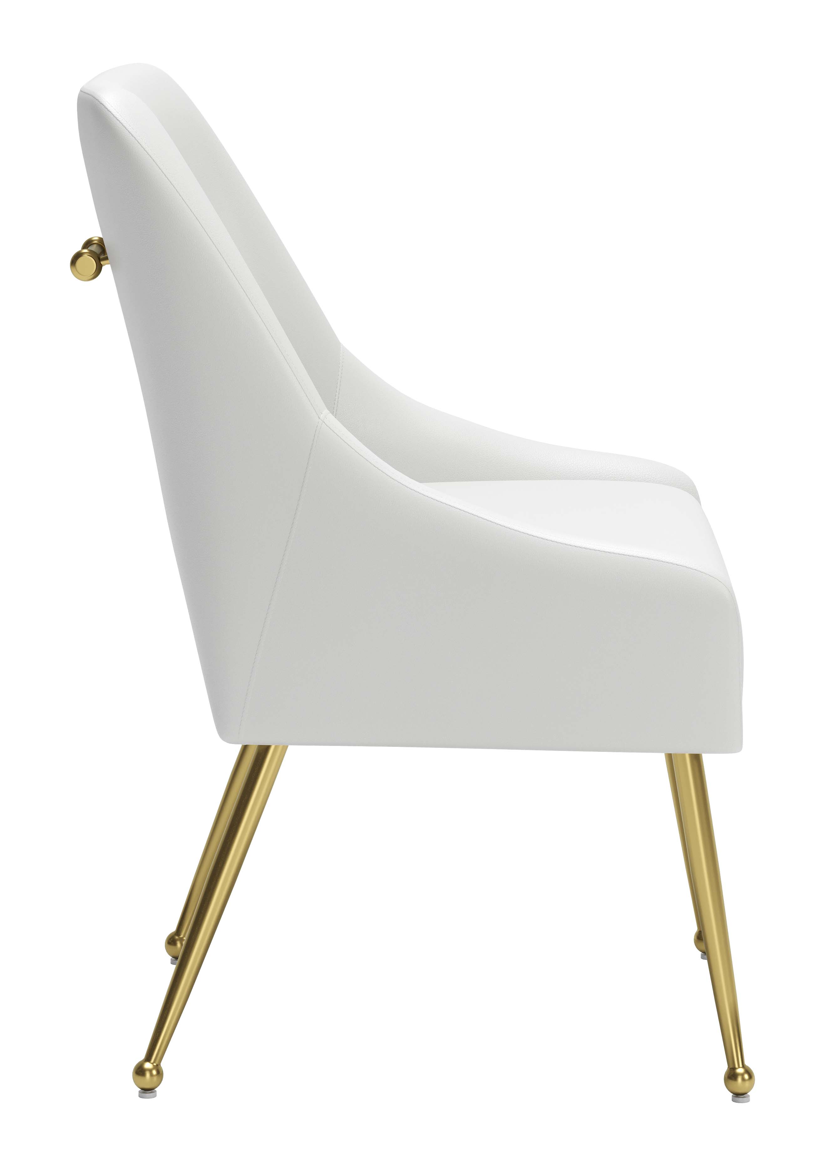 ZUO Maxine Dining Chair - White/Gold