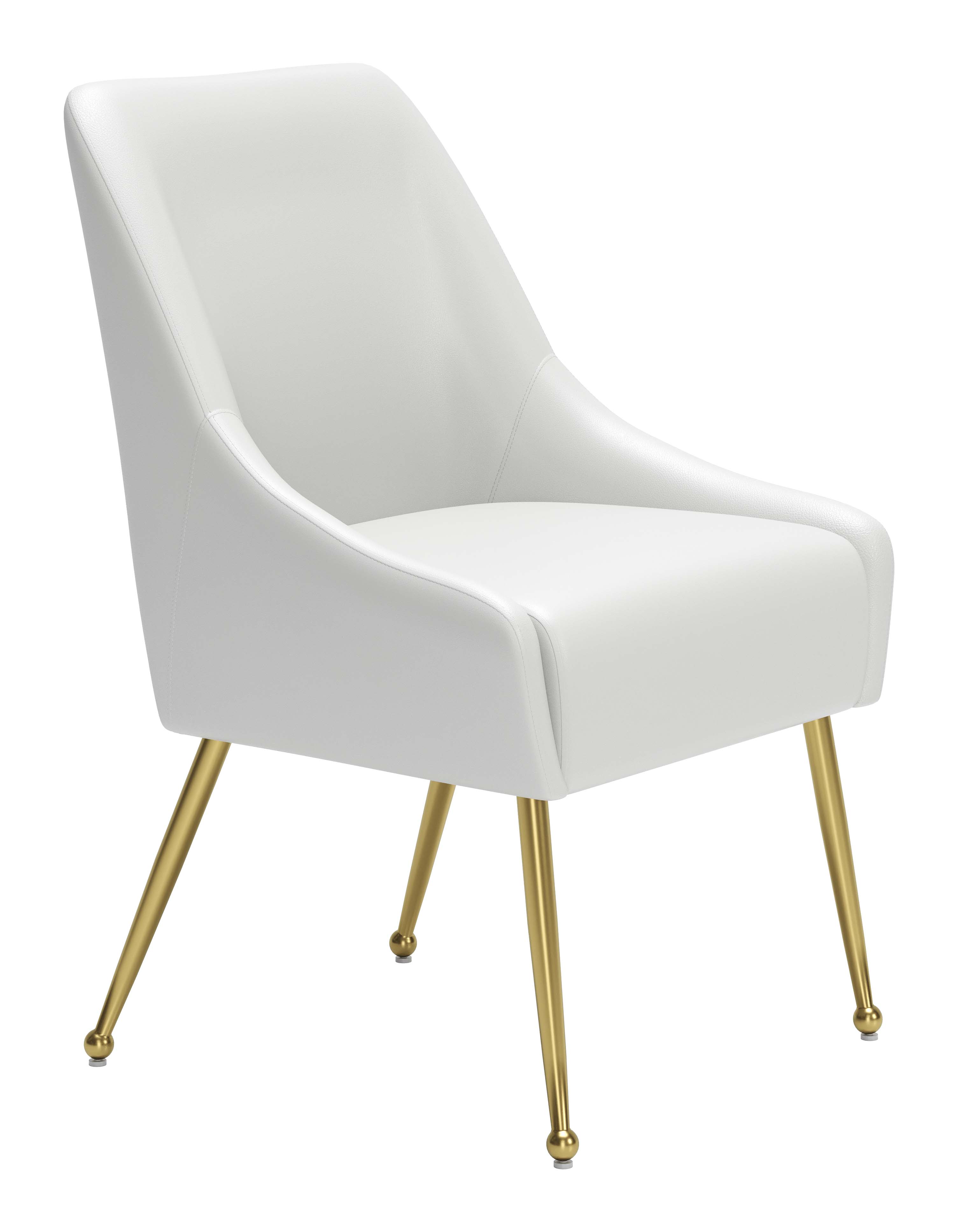 ZUO Maxine Dining Chair - White/Gold