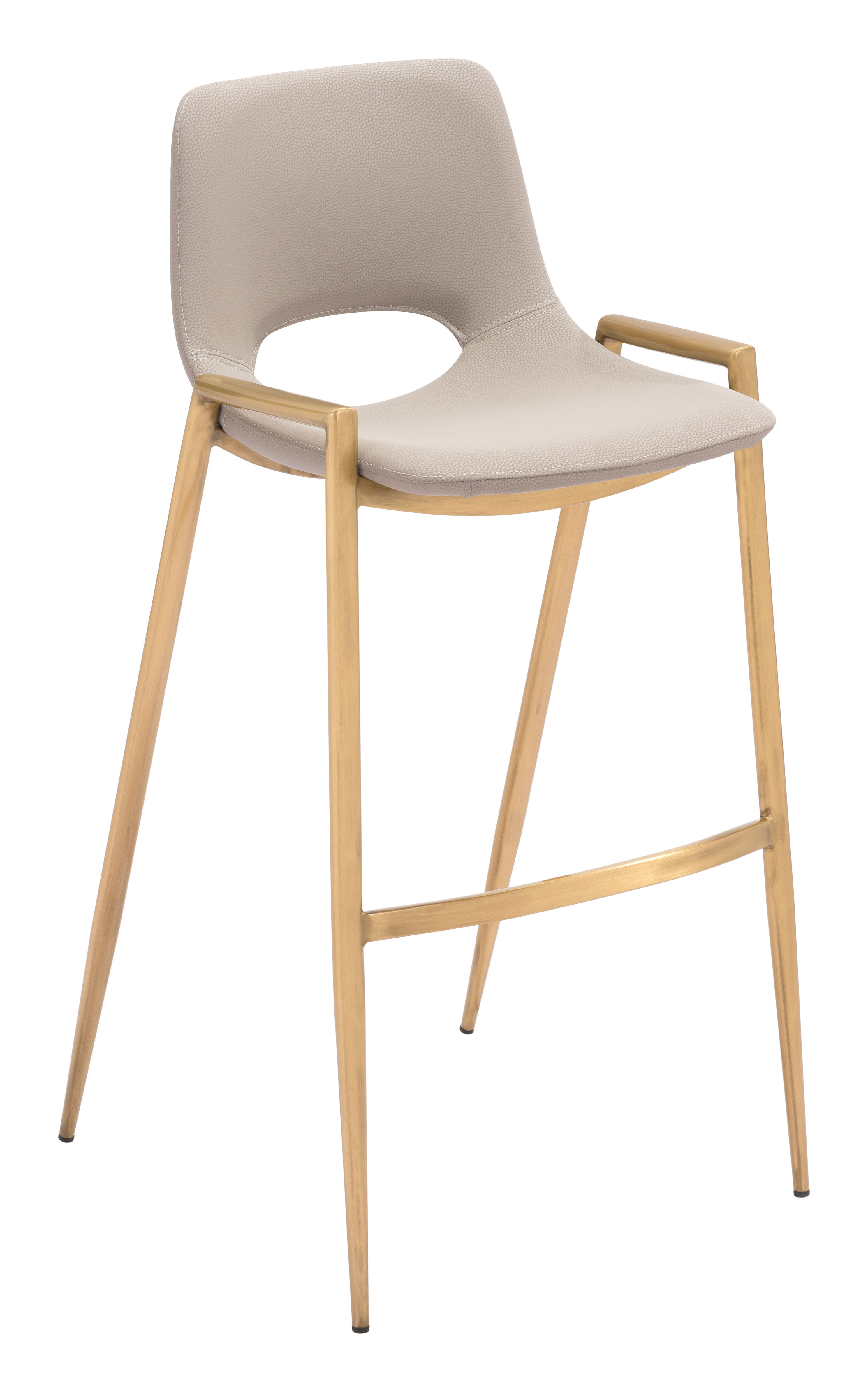 ZUO Desi Barstool (Set of 2) - Beige/Gold