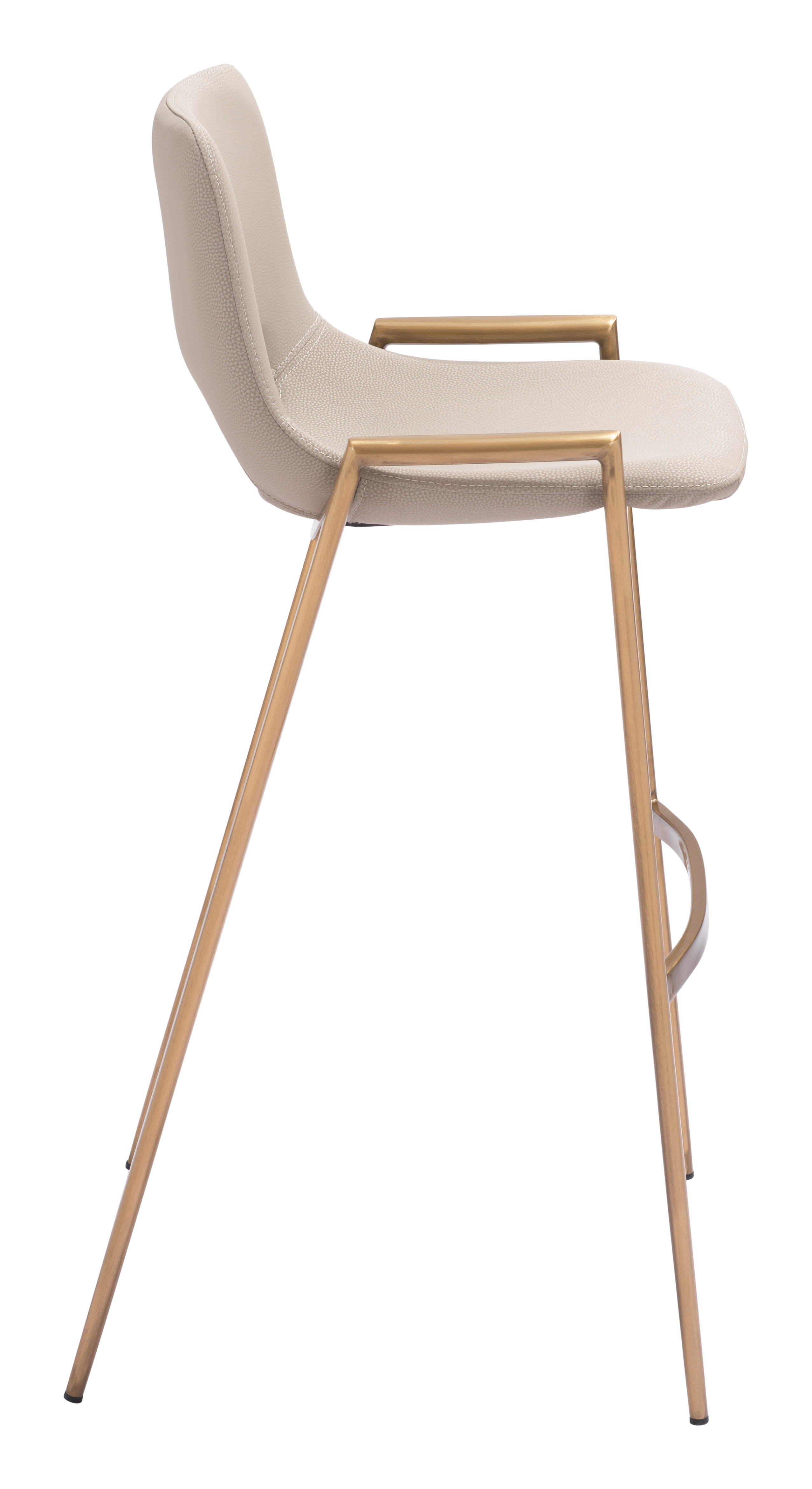 ZUO Desi Barstool (Set of 2) - Beige/Gold