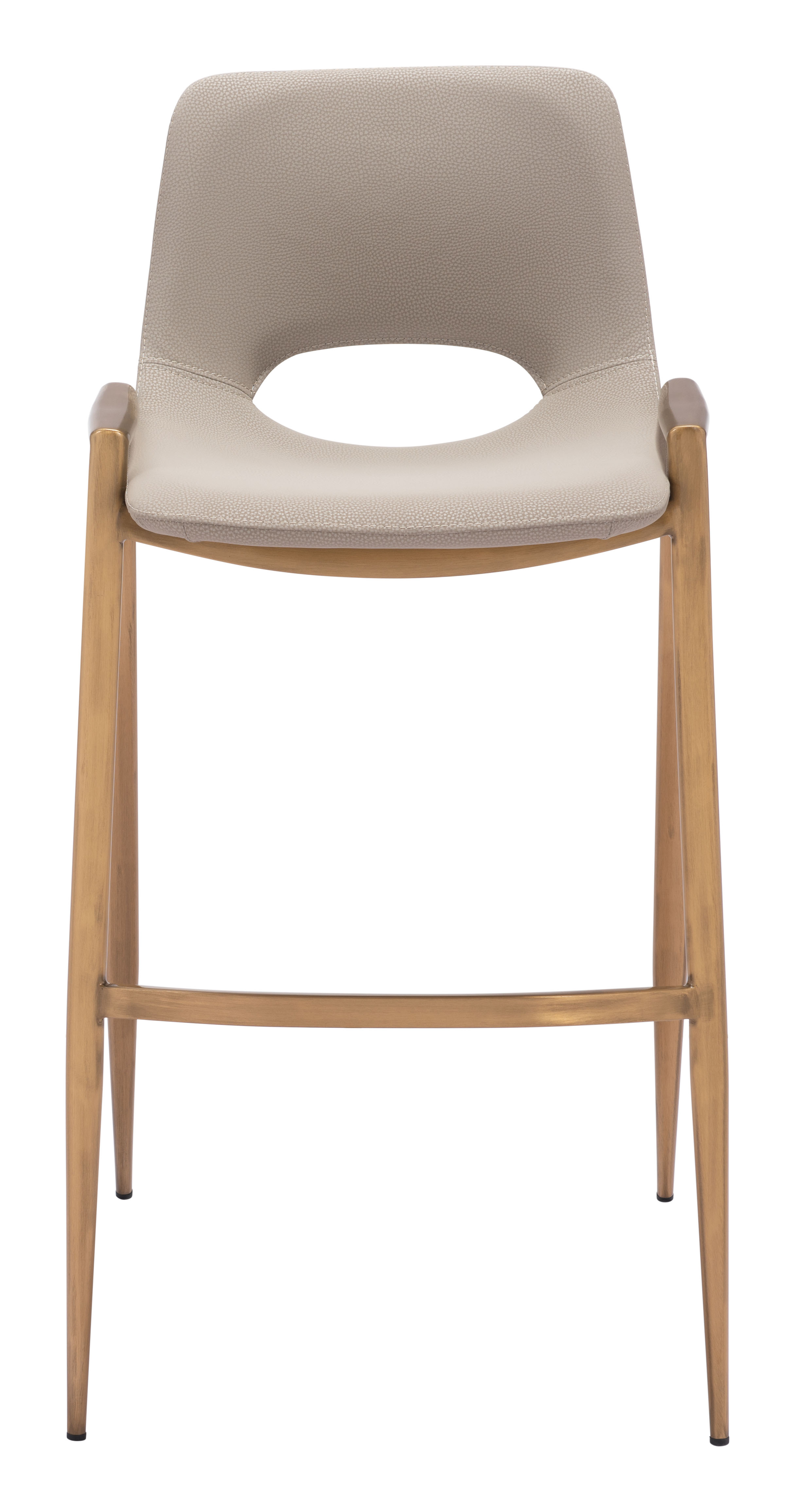 ZUO Desi Barstool (Set of 2) - Beige/Gold