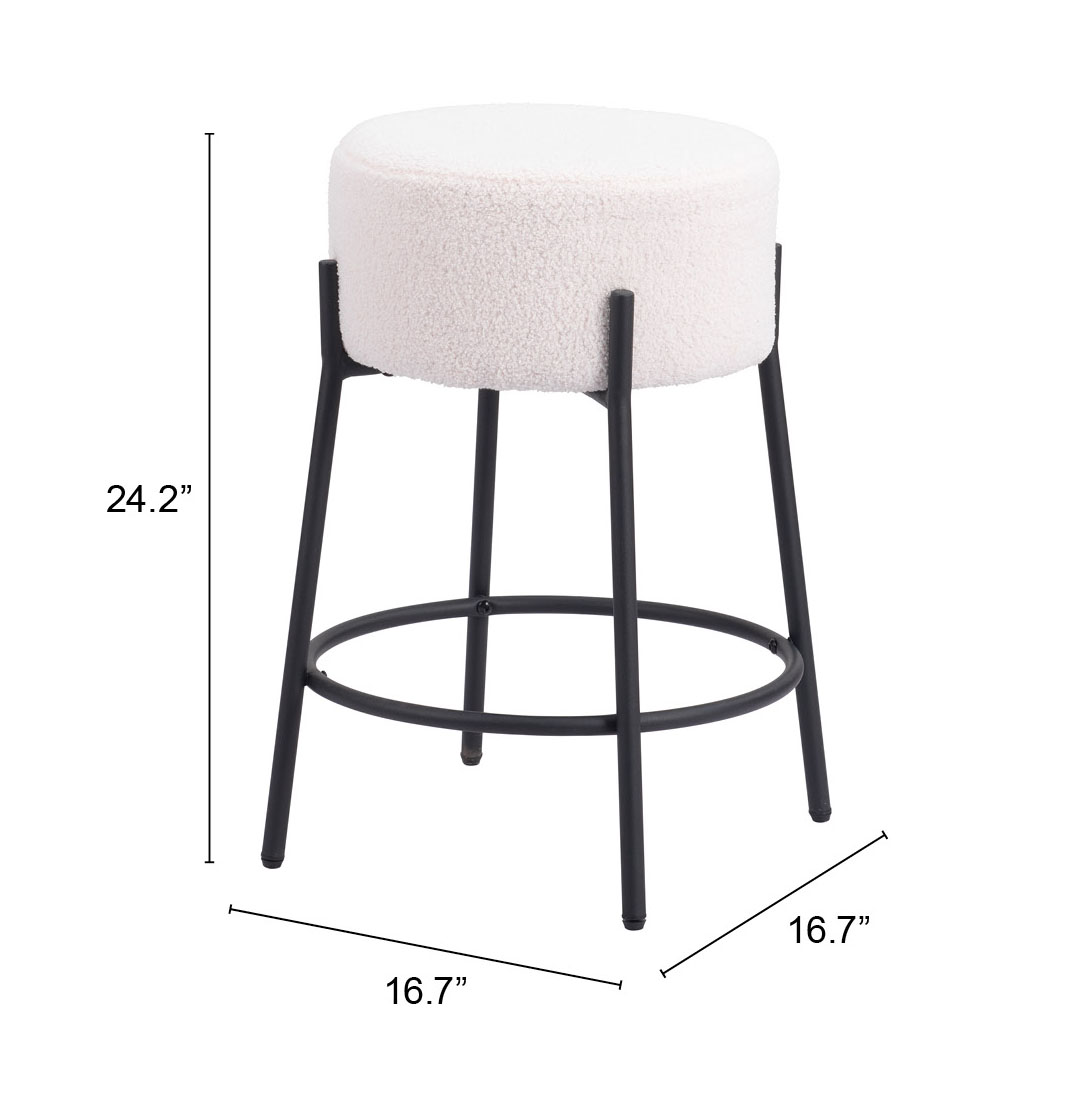 ZUO - Blanche Counter Stool (Set of 2) in Ivory