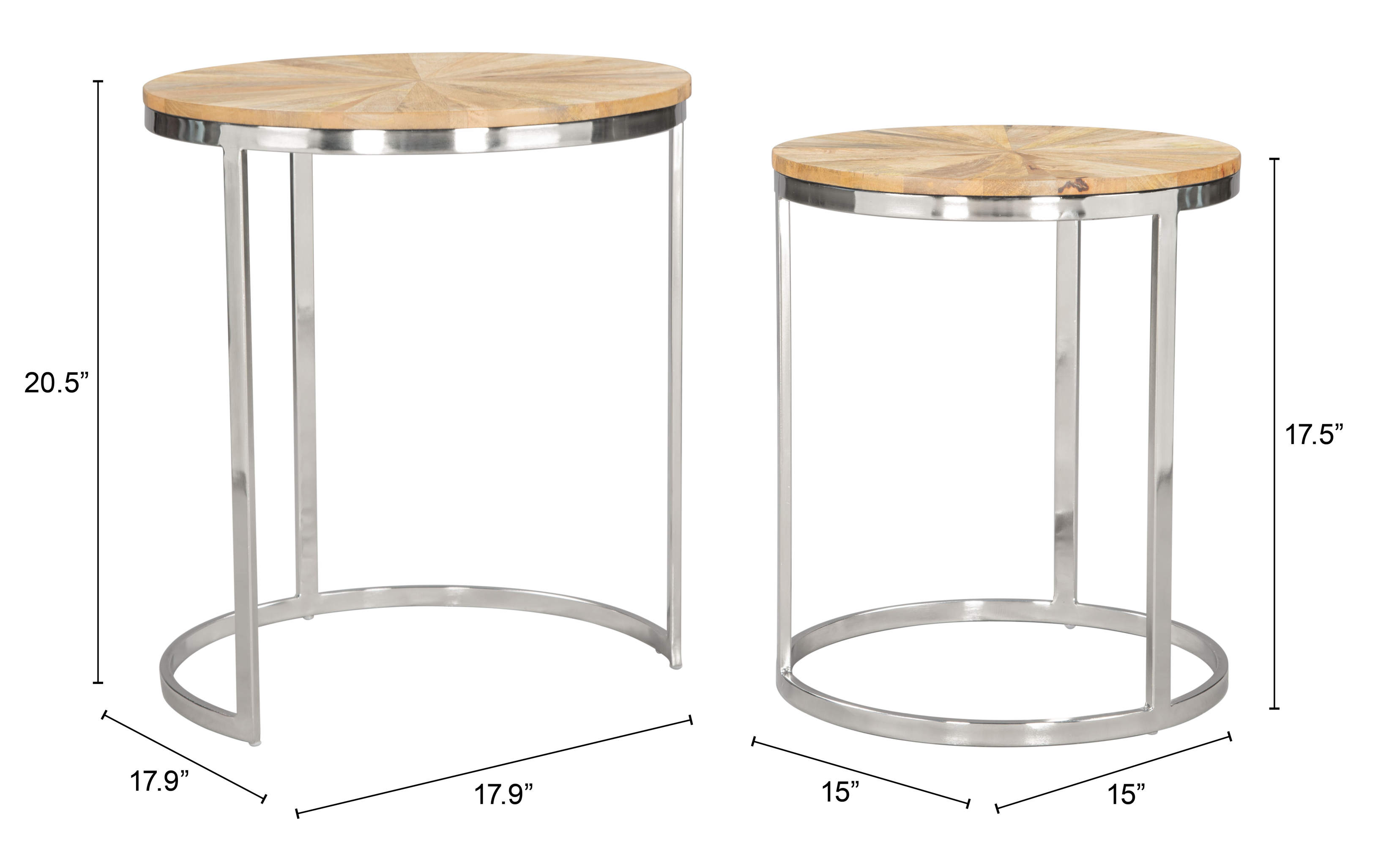 ZUO - Bari Nesting Table Set (2-Piece) in Natural