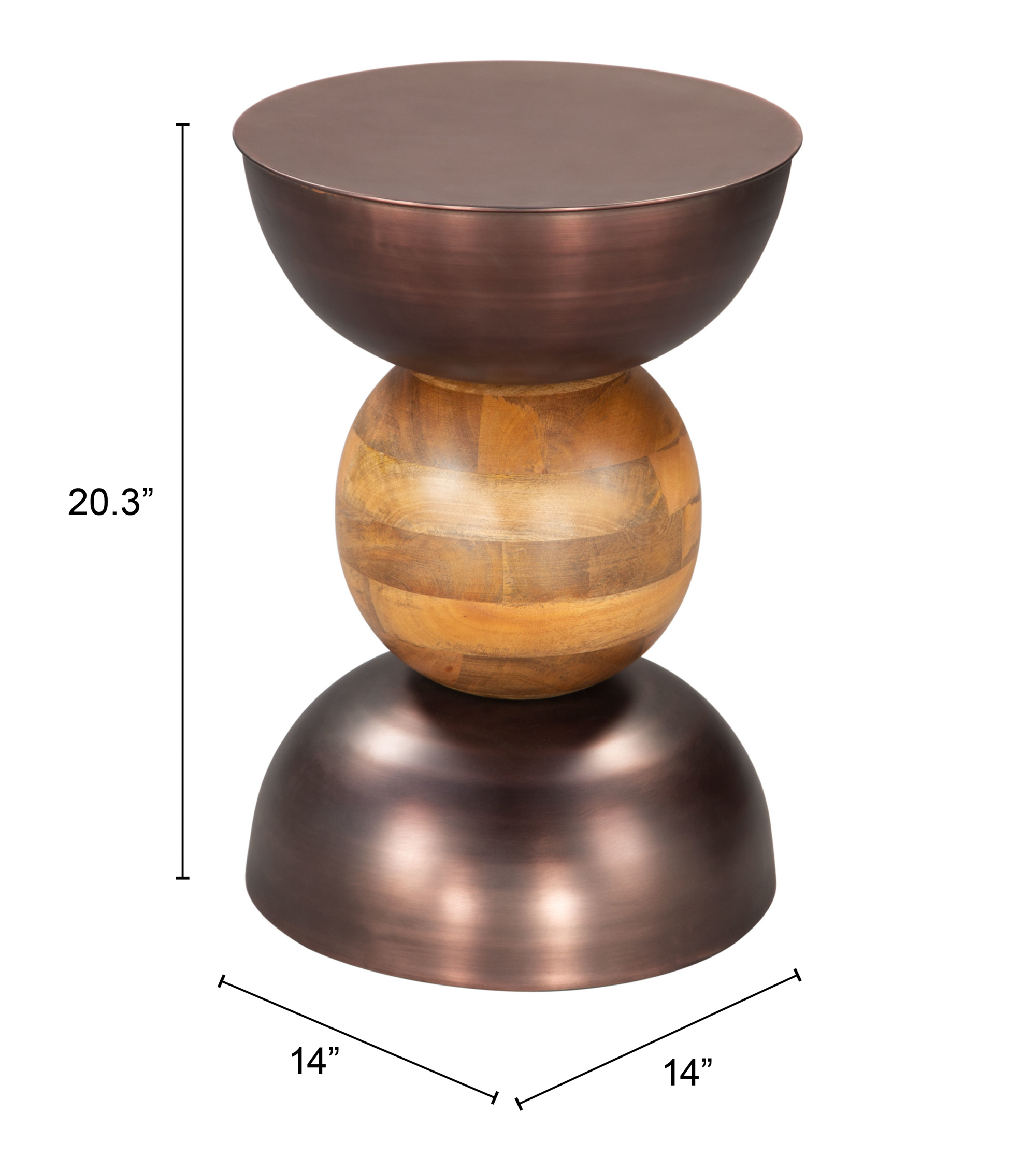 ZUO - Tripoli Side Table in Bronze