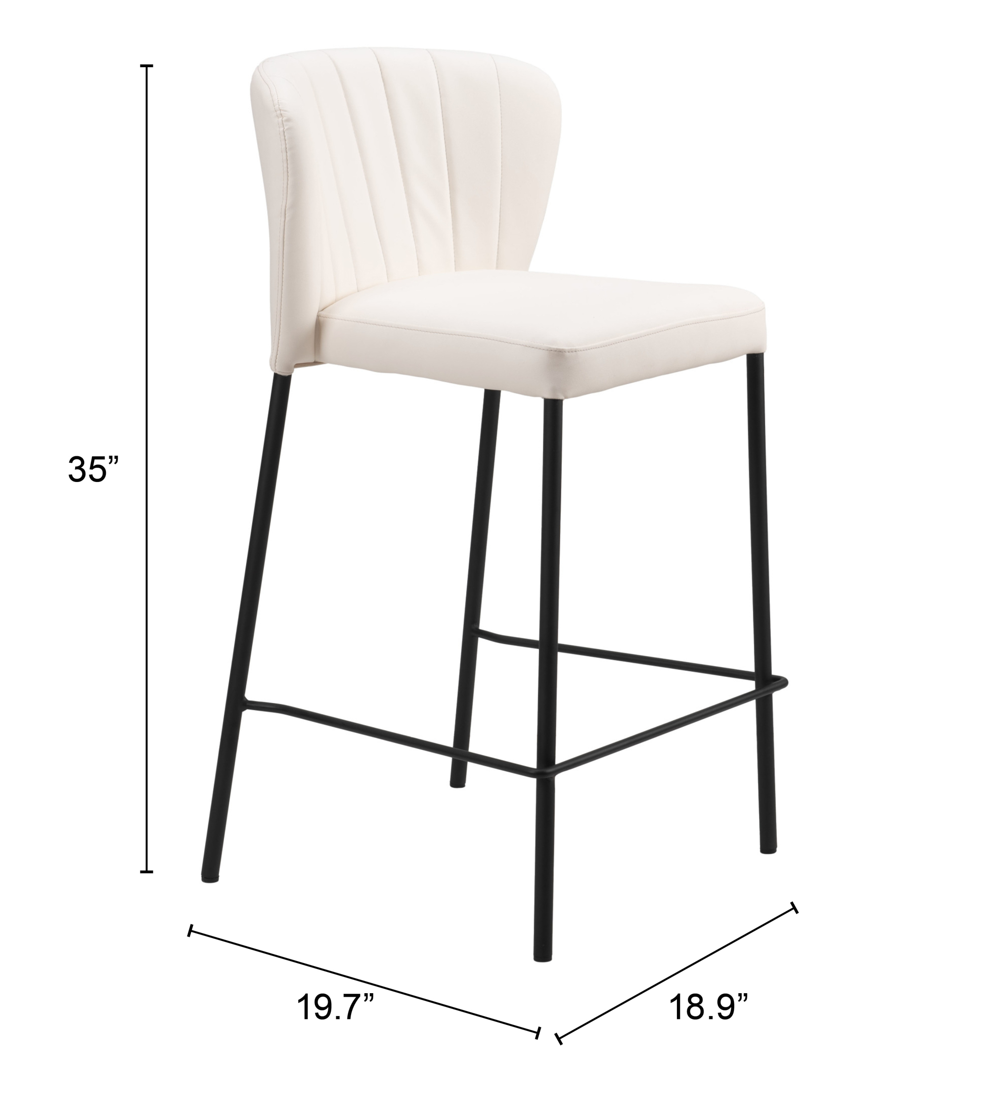 ZUO Linz Counter Stool (Set of 2) - Cream