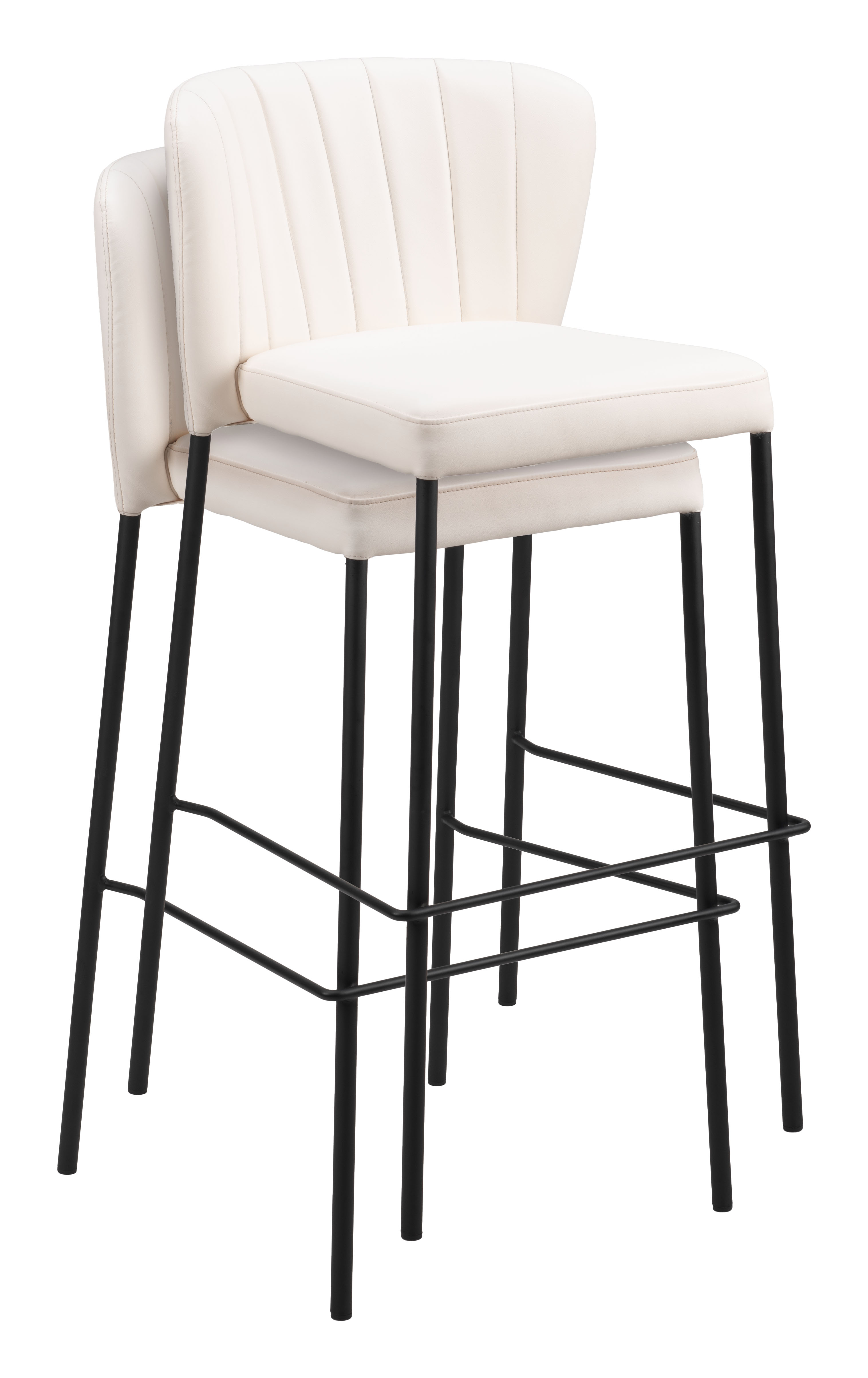 ZUO Linz Barstool (Set of 2) - Cream