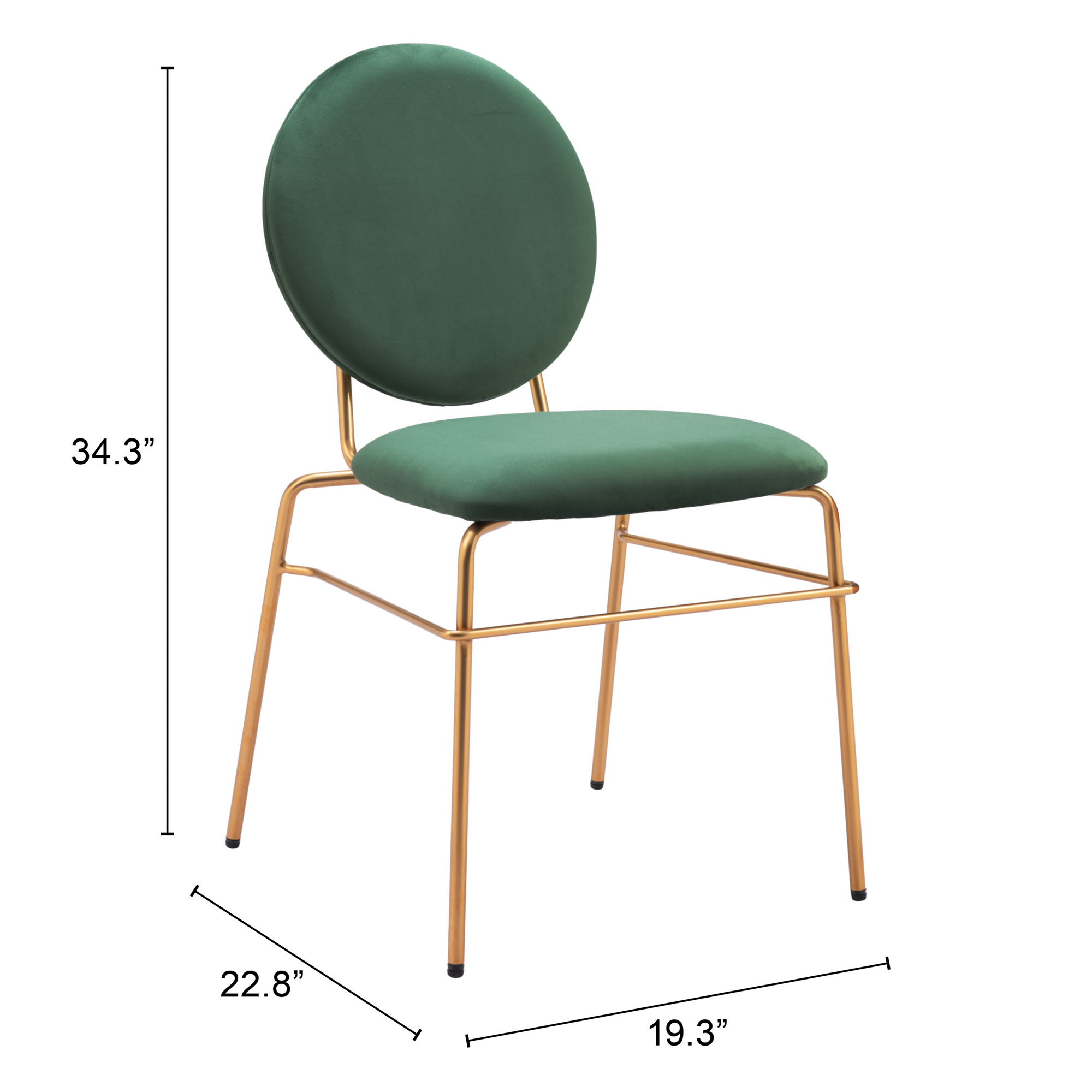 ZUO - Odessa Dining Chair (Set of 2) in Green/Gold