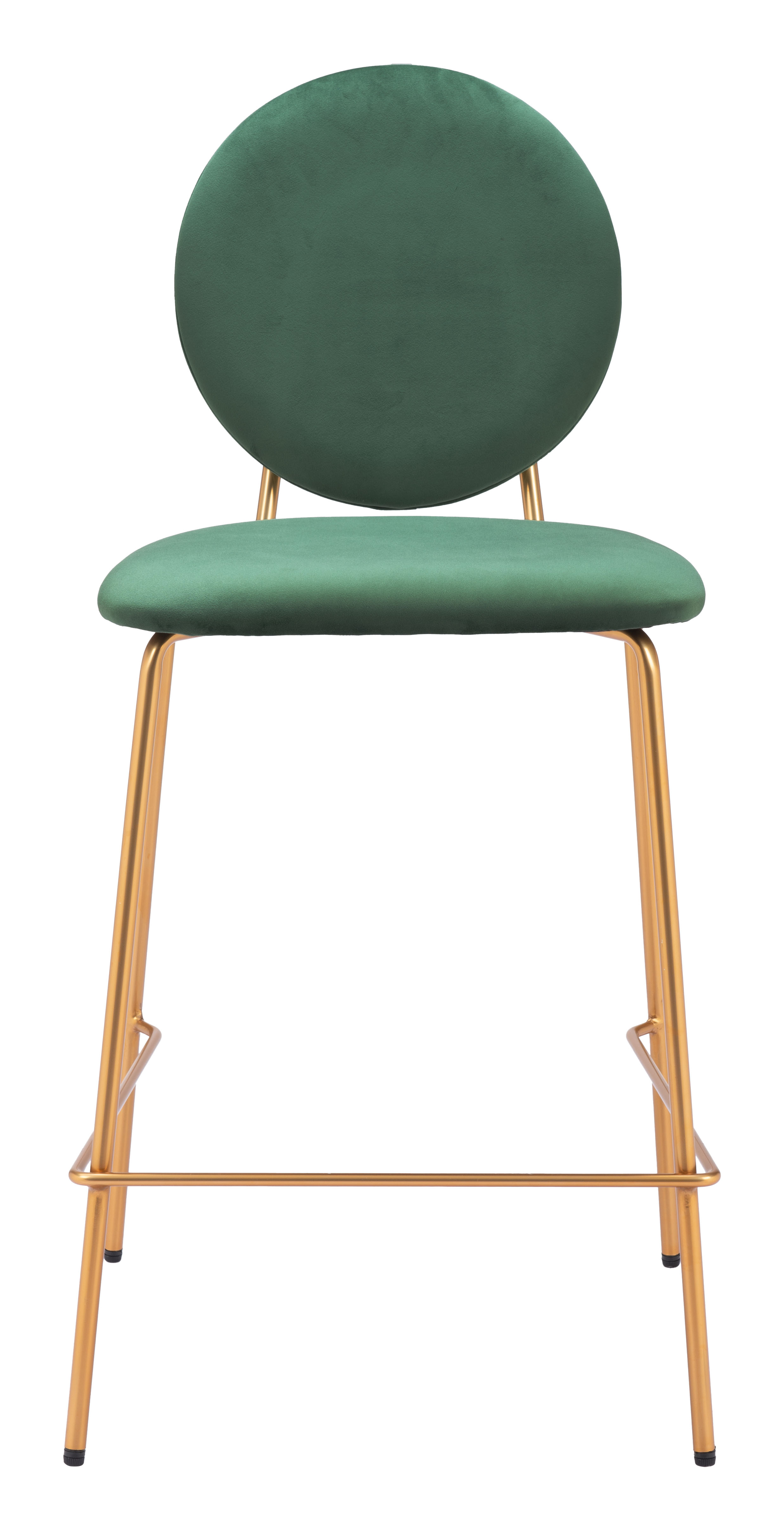 ZUO - Odessa Counter Stool (Set of 2) in Green/Gold