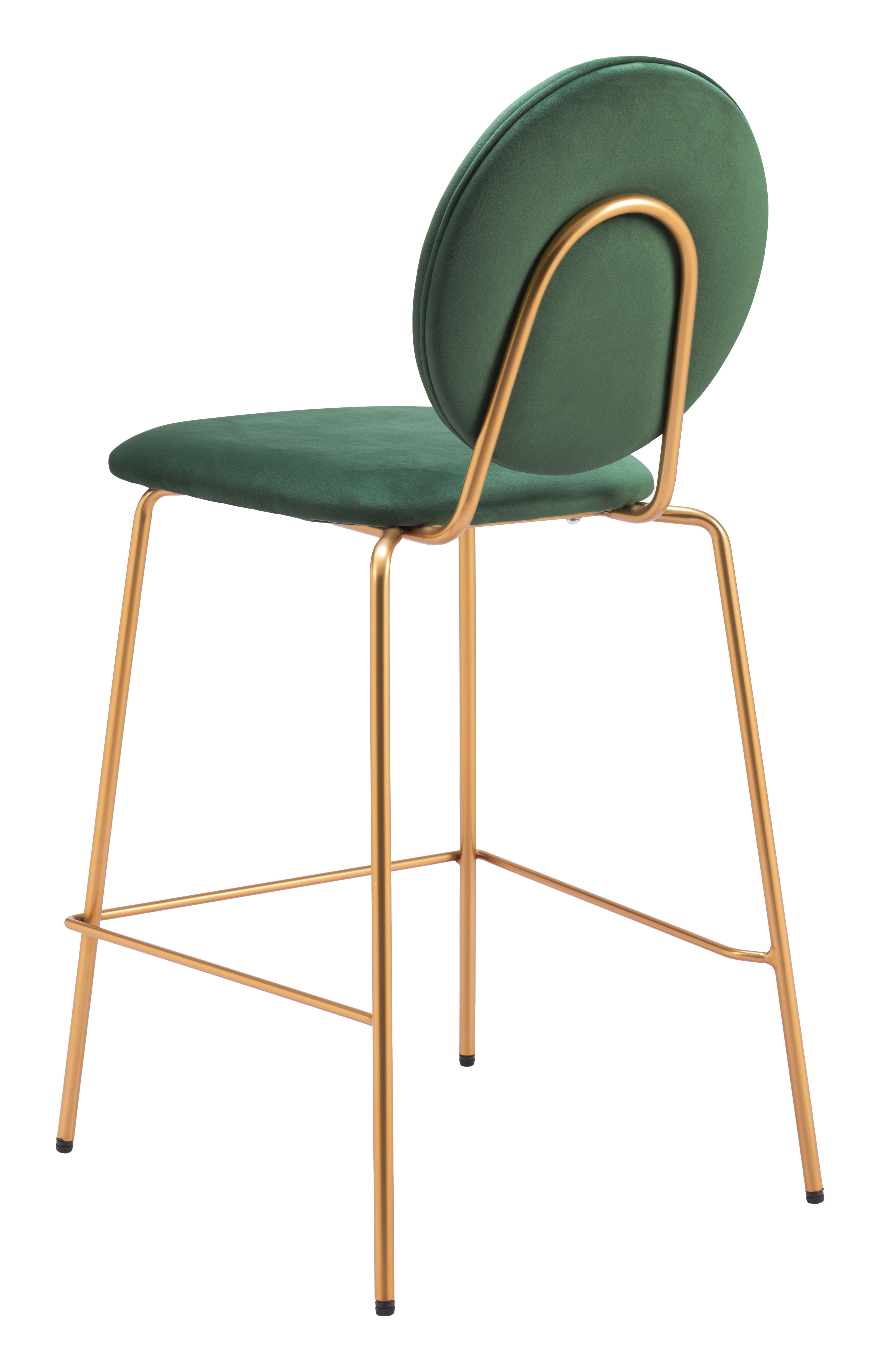 ZUO - Odessa Counter Stool (Set of 2) in Green/Gold