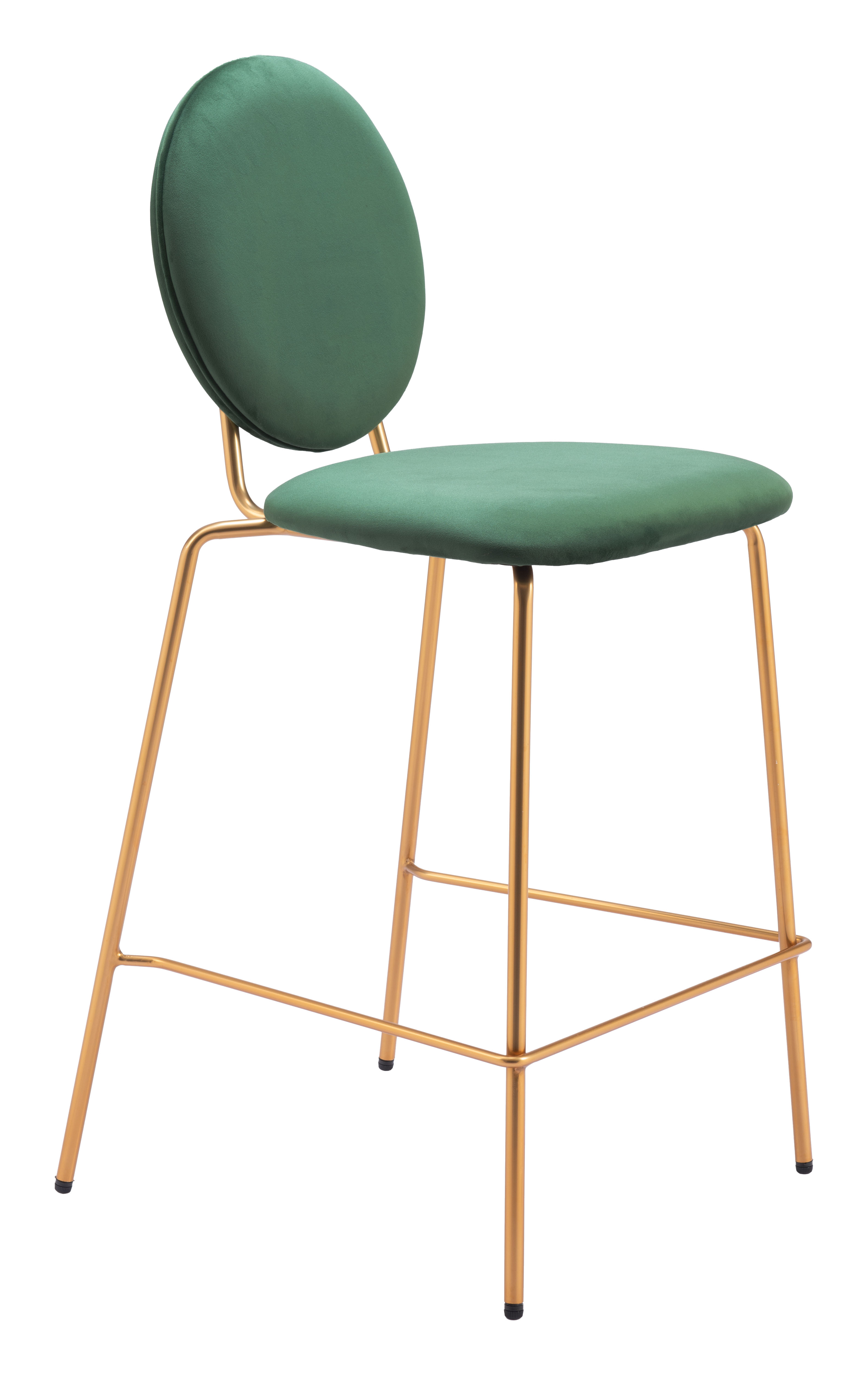 ZUO - Odessa Counter Stool (Set of 2) in Green/Gold