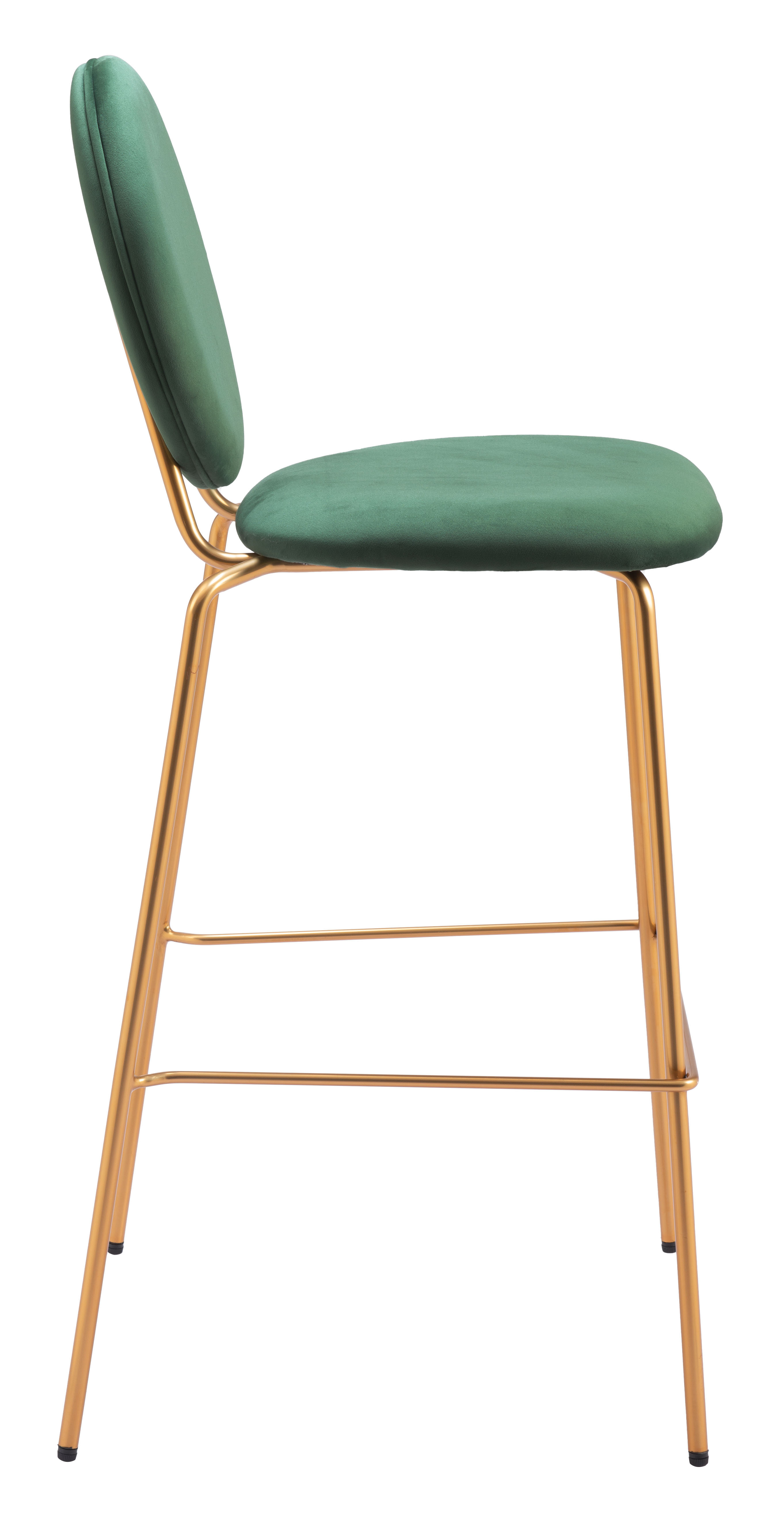 ZUO - Odessa Barstool (Set of 2) in Green/Gold