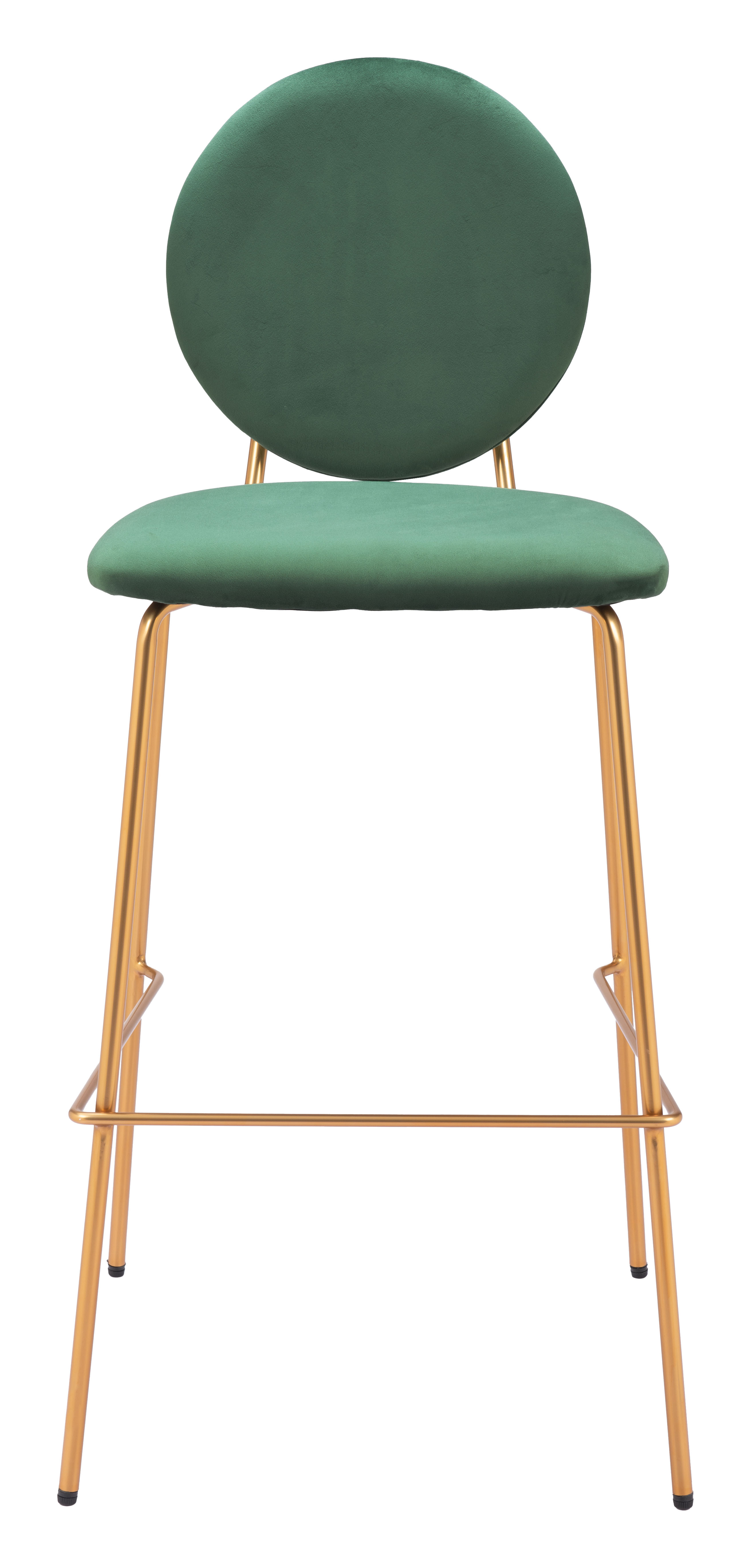 ZUO - Odessa Barstool (Set of 2) in Green/Gold