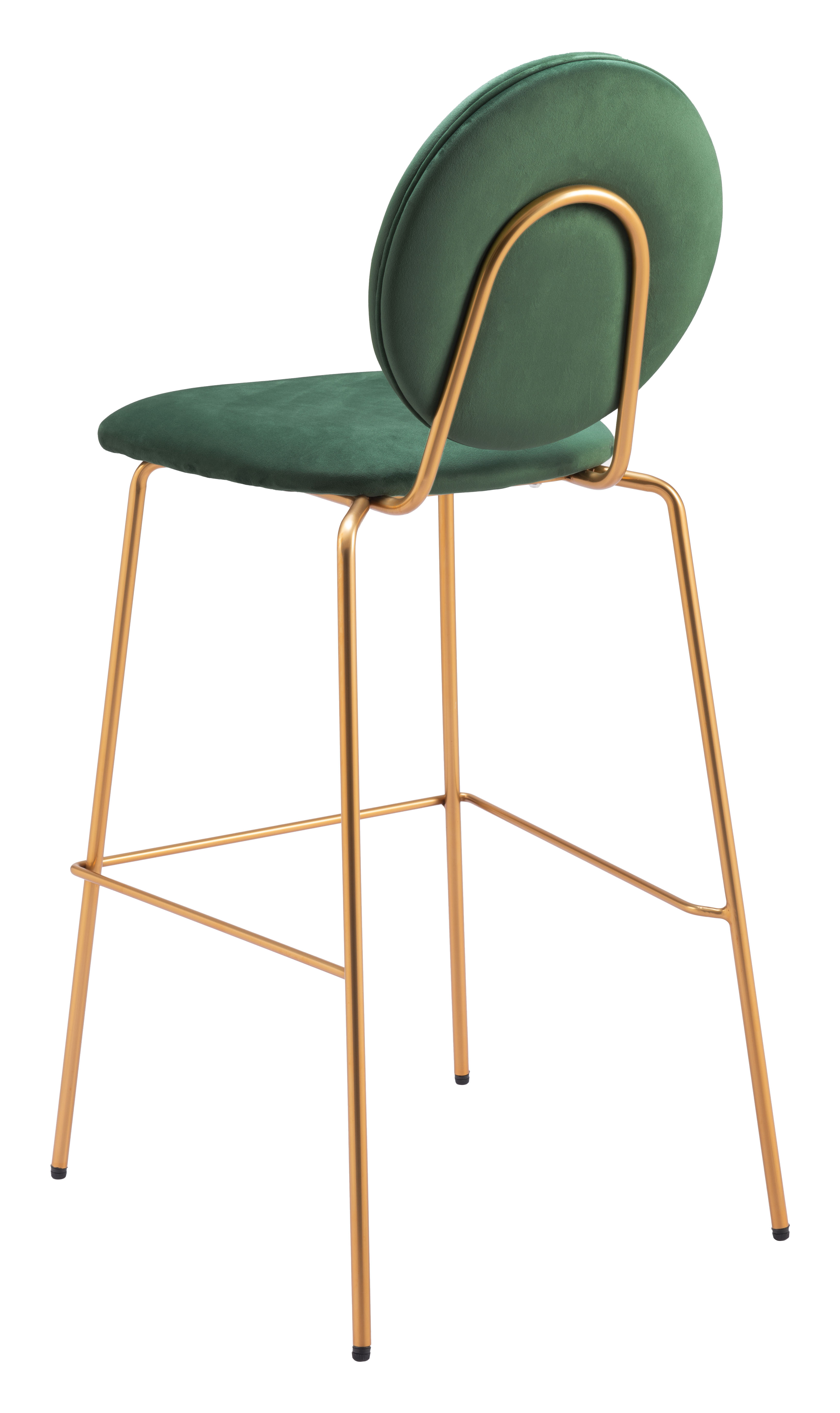 ZUO - Odessa Barstool (Set of 2) in Green/Gold