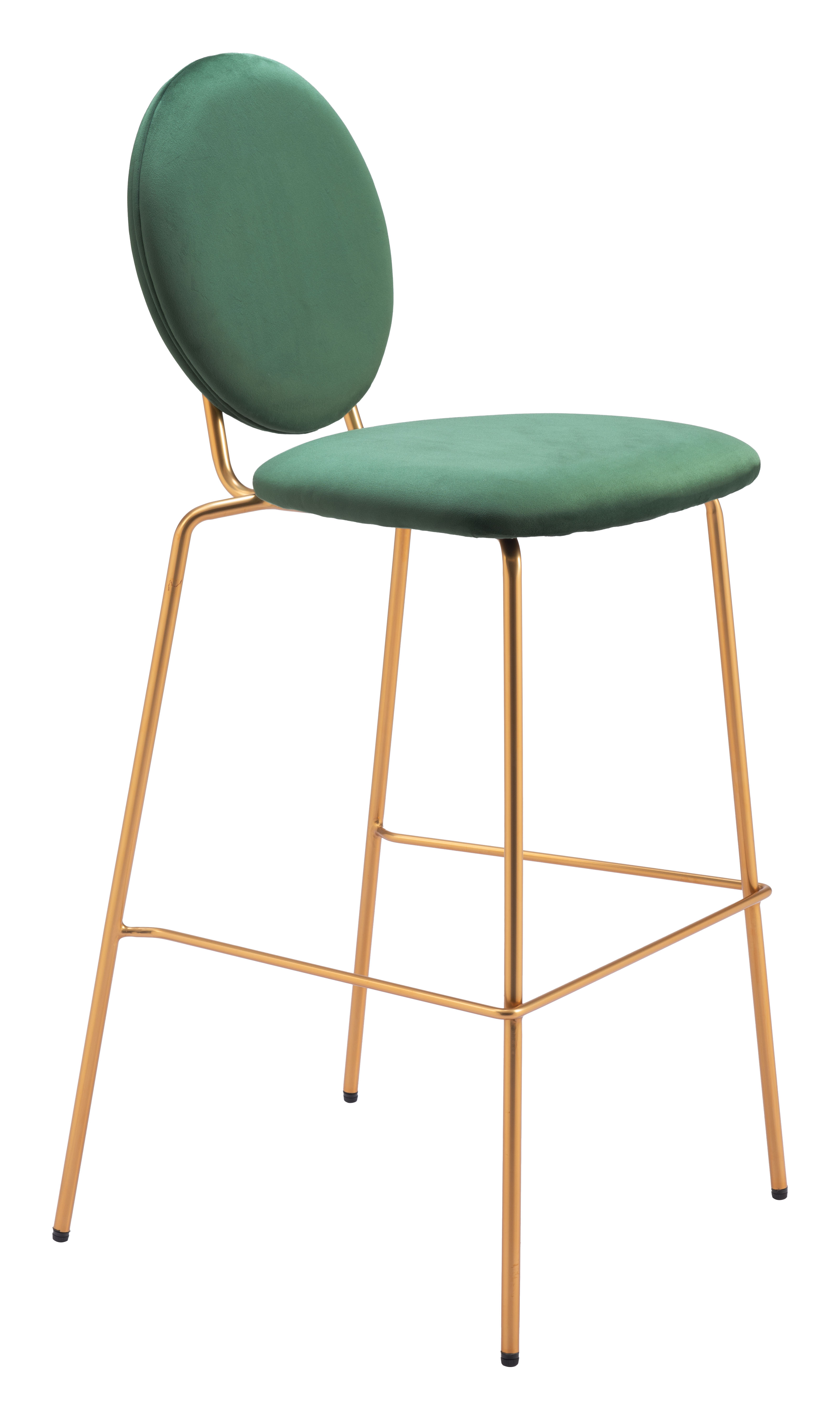 ZUO - Odessa Barstool (Set of 2) in Green/Gold