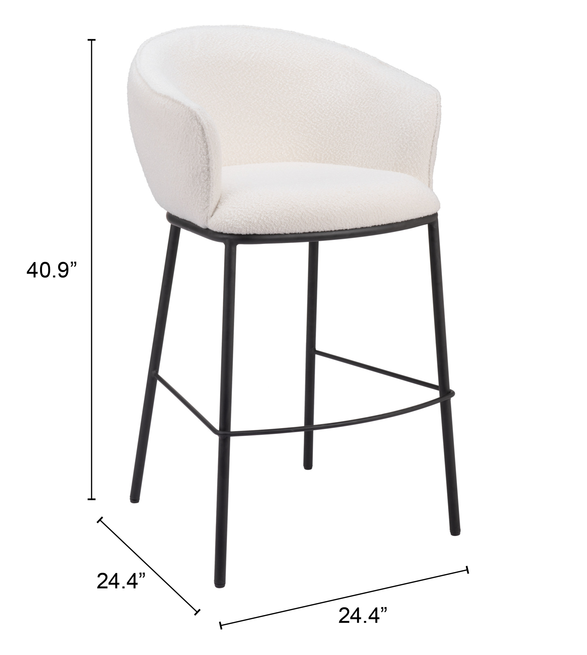 ZUO Essen Barstool - Ivory