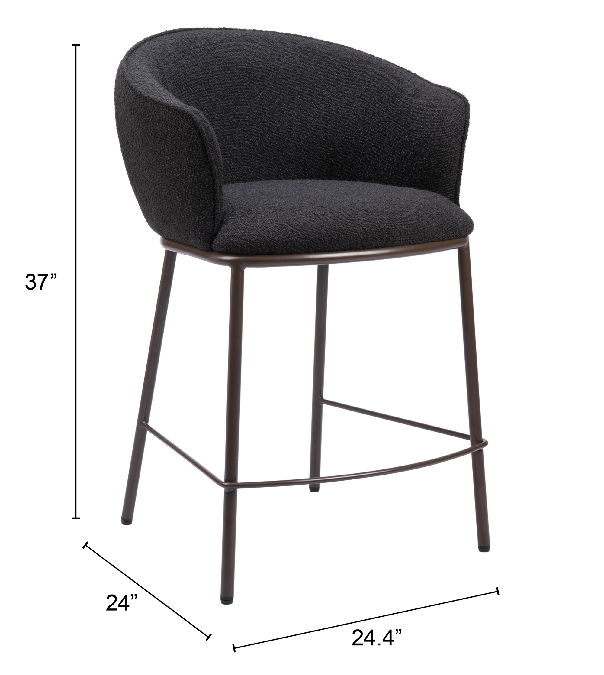 ZUO Essen Counter Stool - Black/Bronze