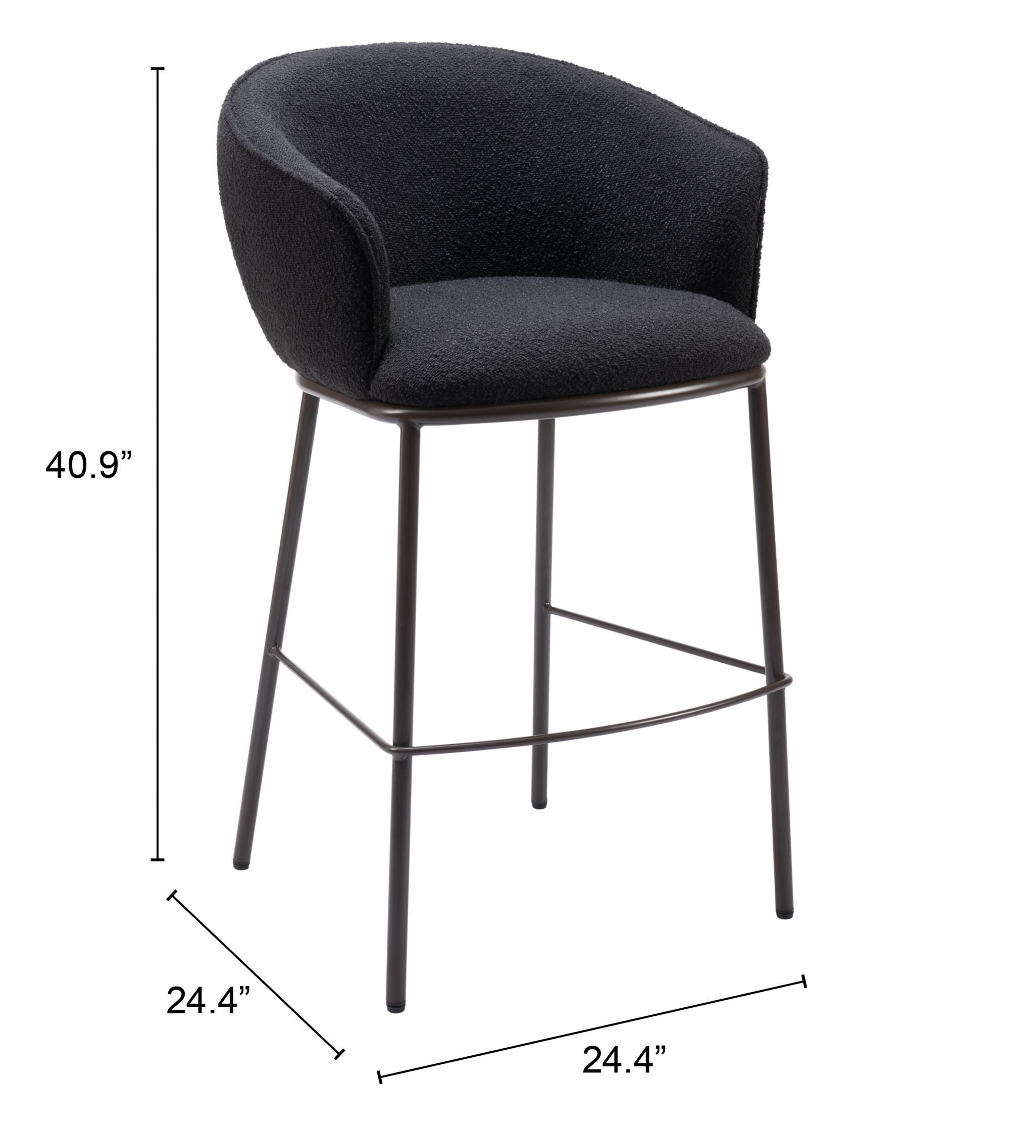 ZUO Essen Barstool - Black/Bronze