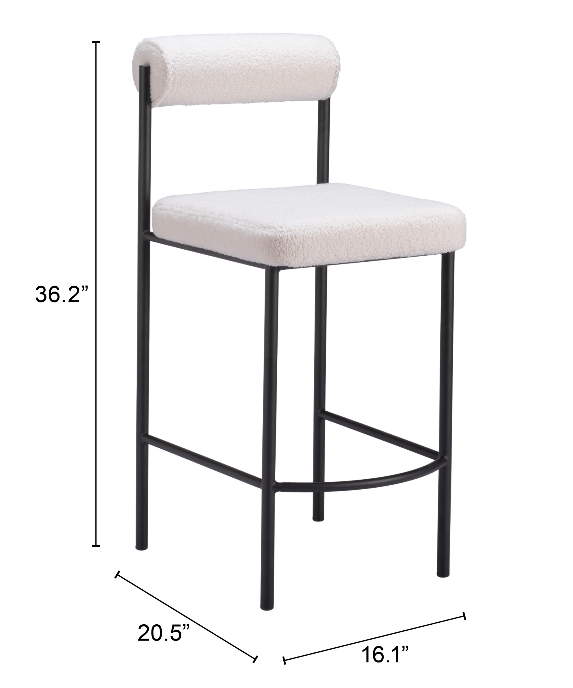 ZUO Livorno Counter Stool (Set of 2) - Ivory