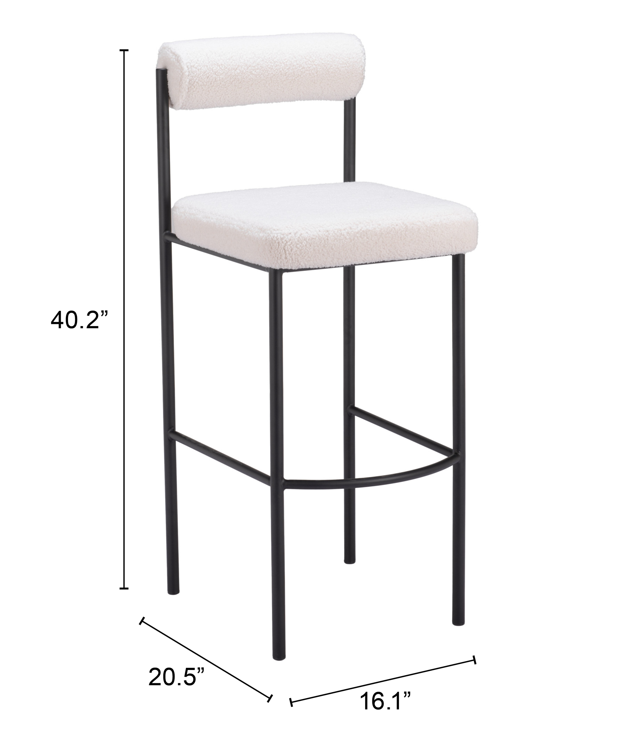 ZUO Livorno Barstool (Set of 2) - Ivory