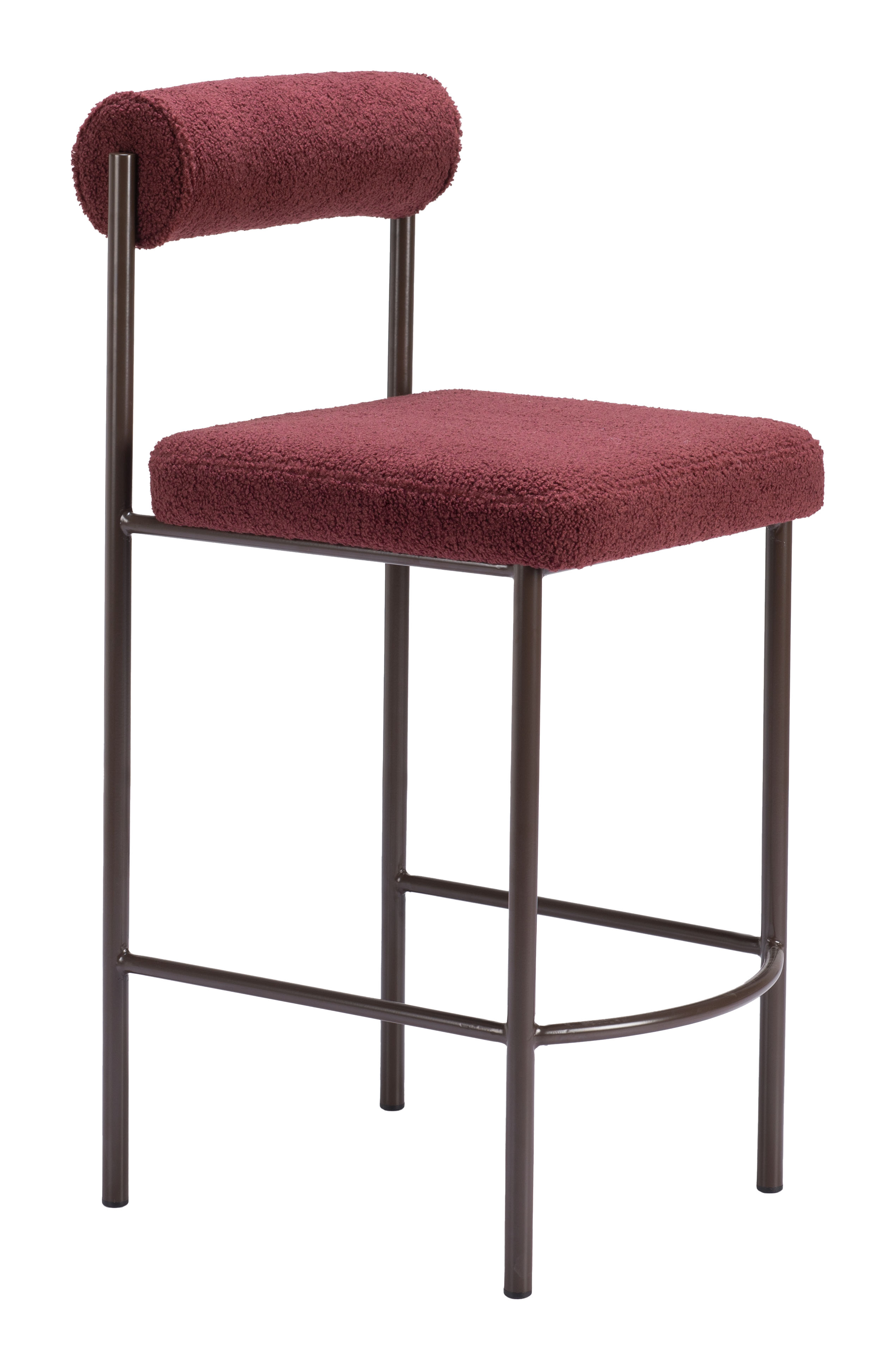 ZUO Livorno Counter Stool (Set of 2) - Red/Bronze