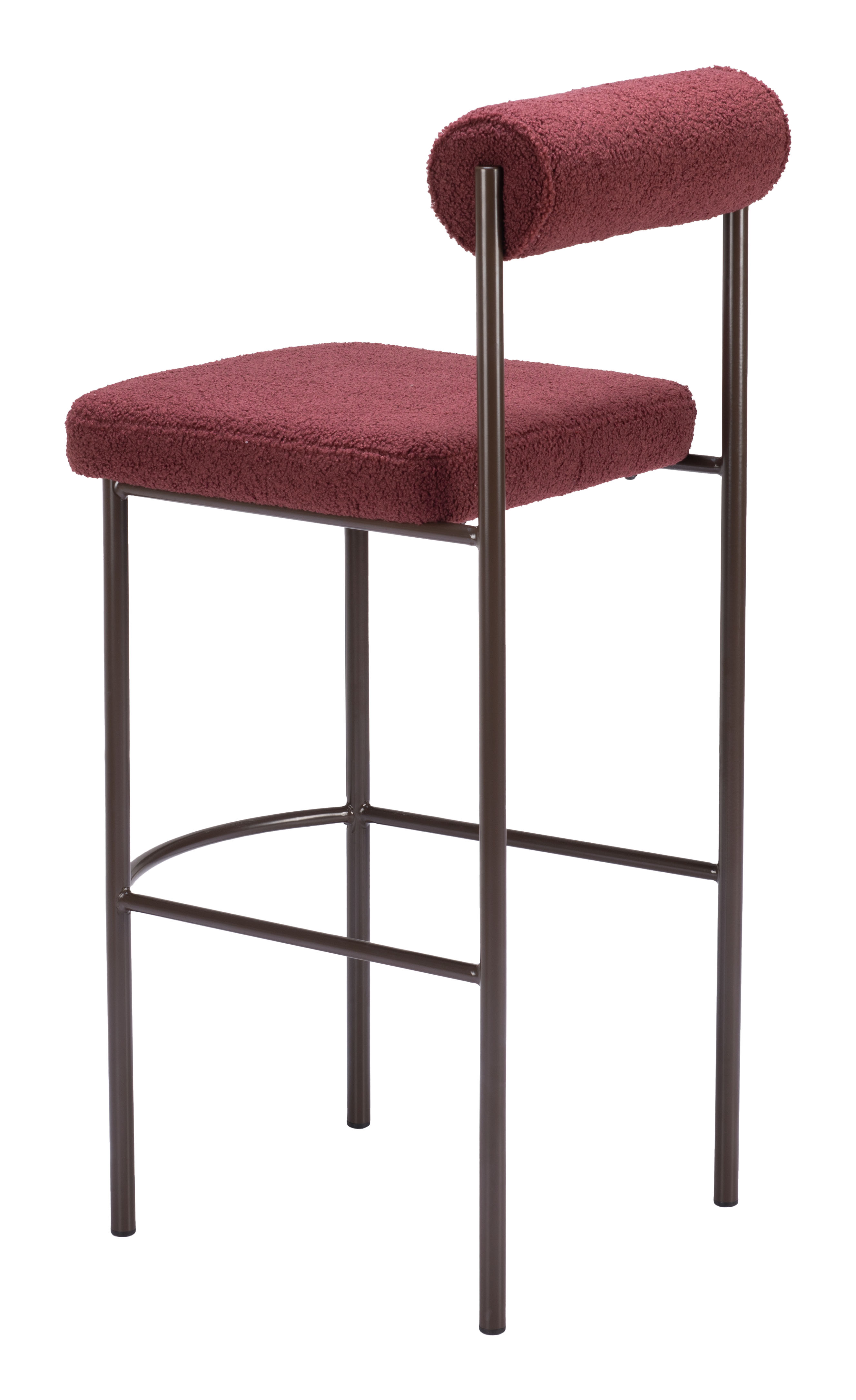 ZUO Livorno Barstool (Set of 2) - Red/Bronze