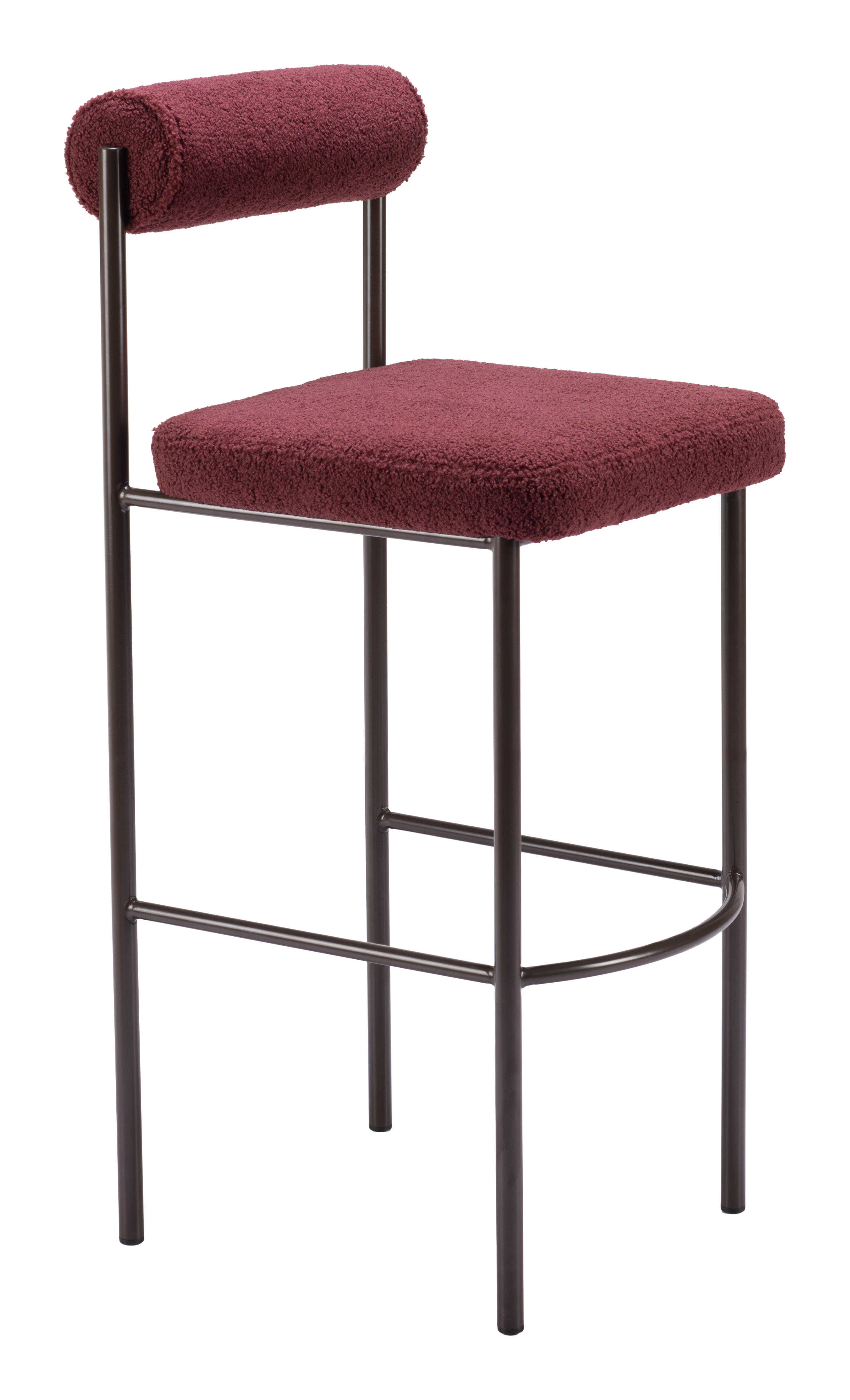 ZUO Livorno Barstool (Set of 2) - Red/Bronze