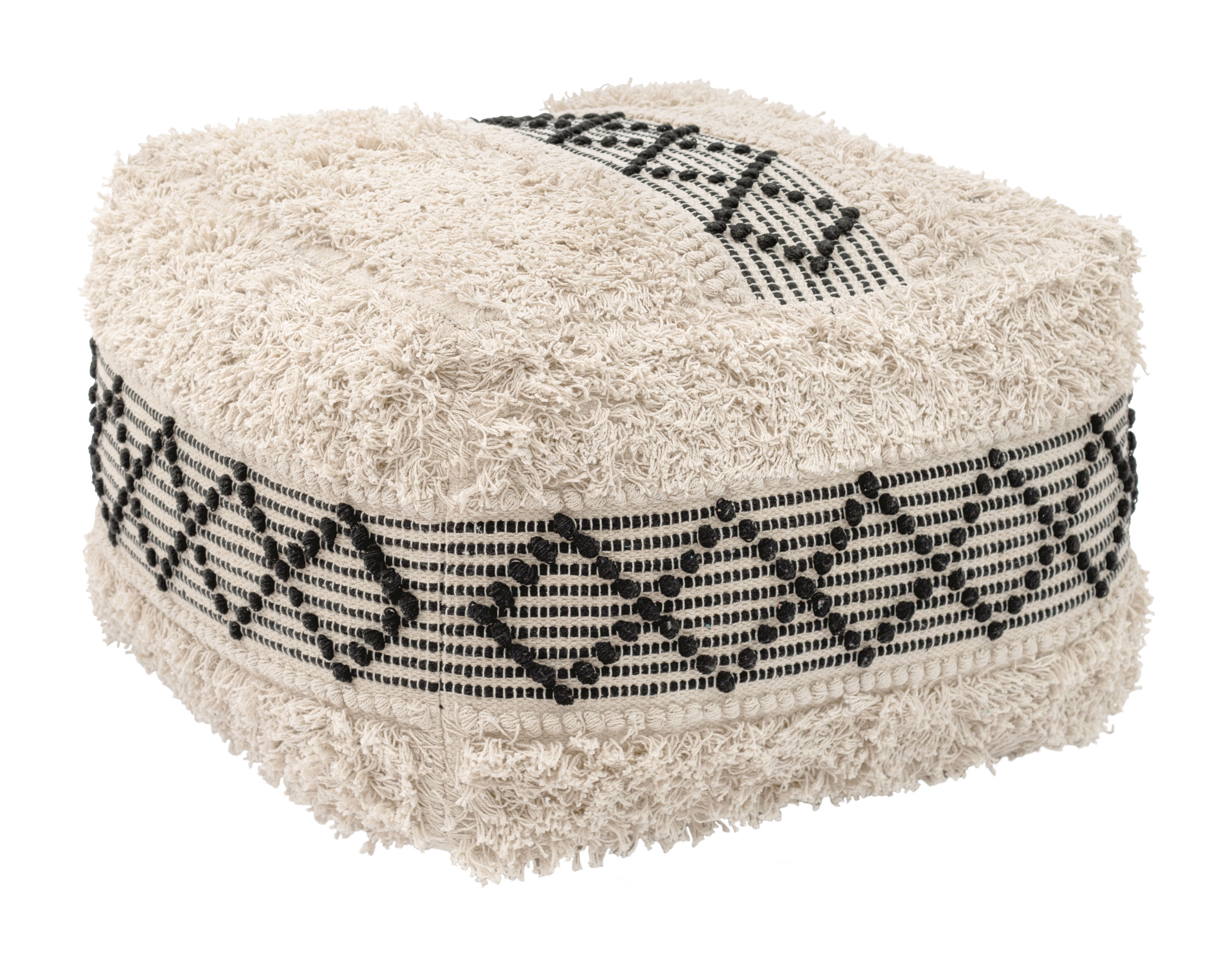 ZUO™ Pisco Ottoman - Beige/Black