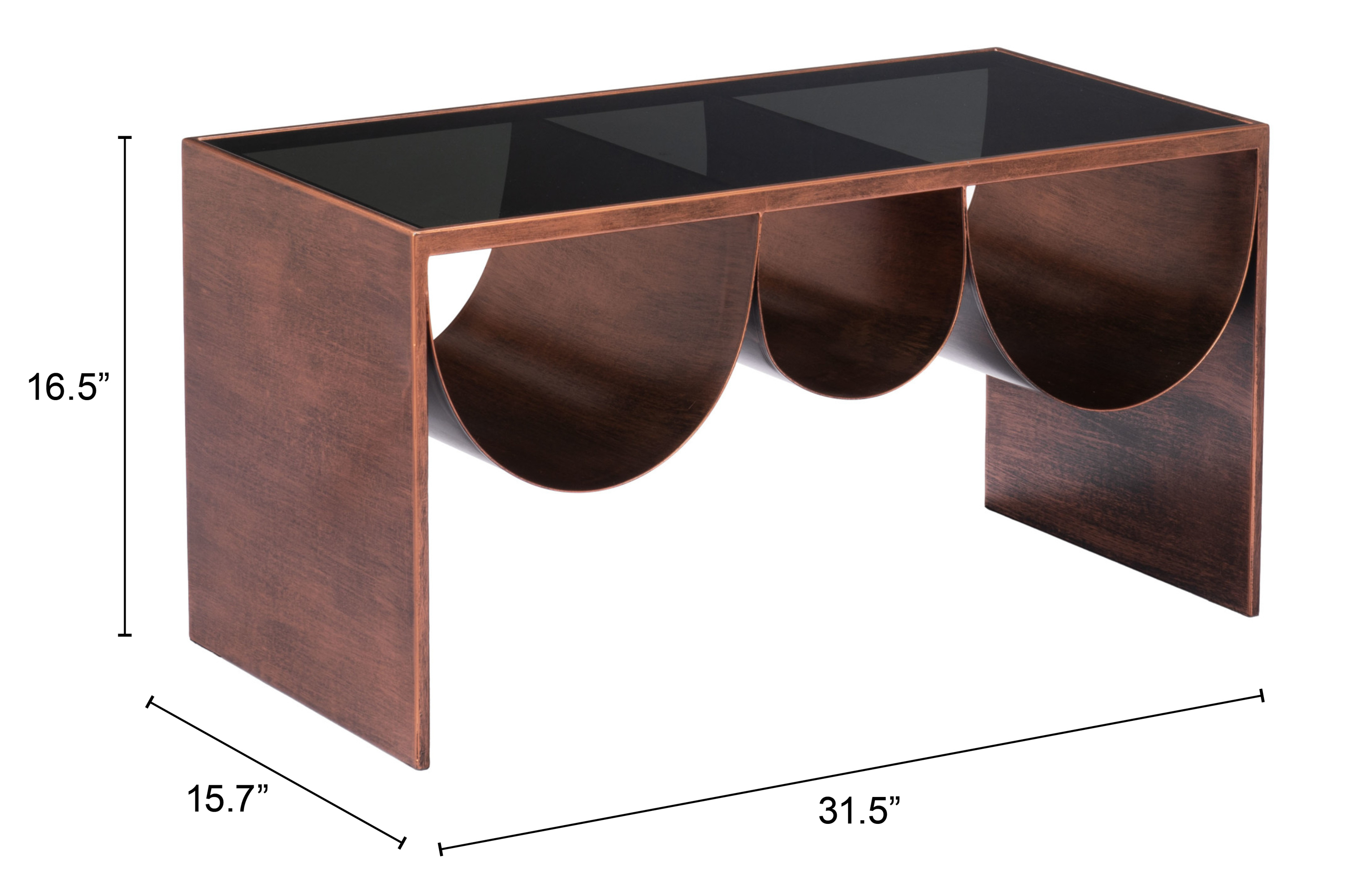 ZUO - Aveiro Coffee Table in Copper/Black