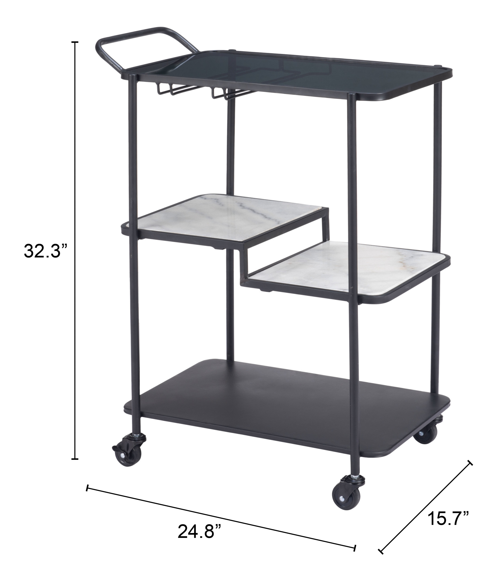 ZUO - Constanza Bar Cart in Black