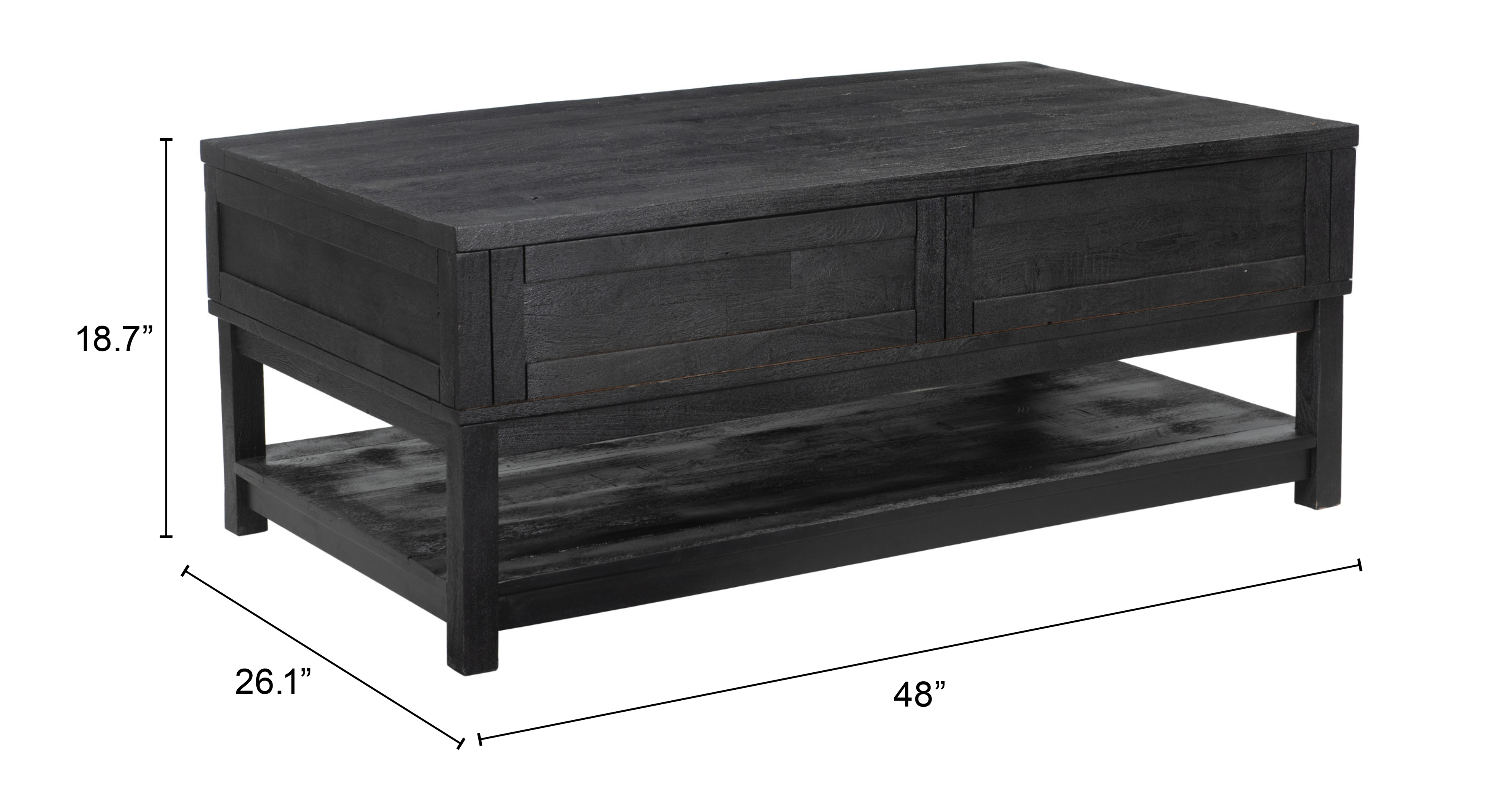 ZUO - Surat Lift Top Coffee Table in Black