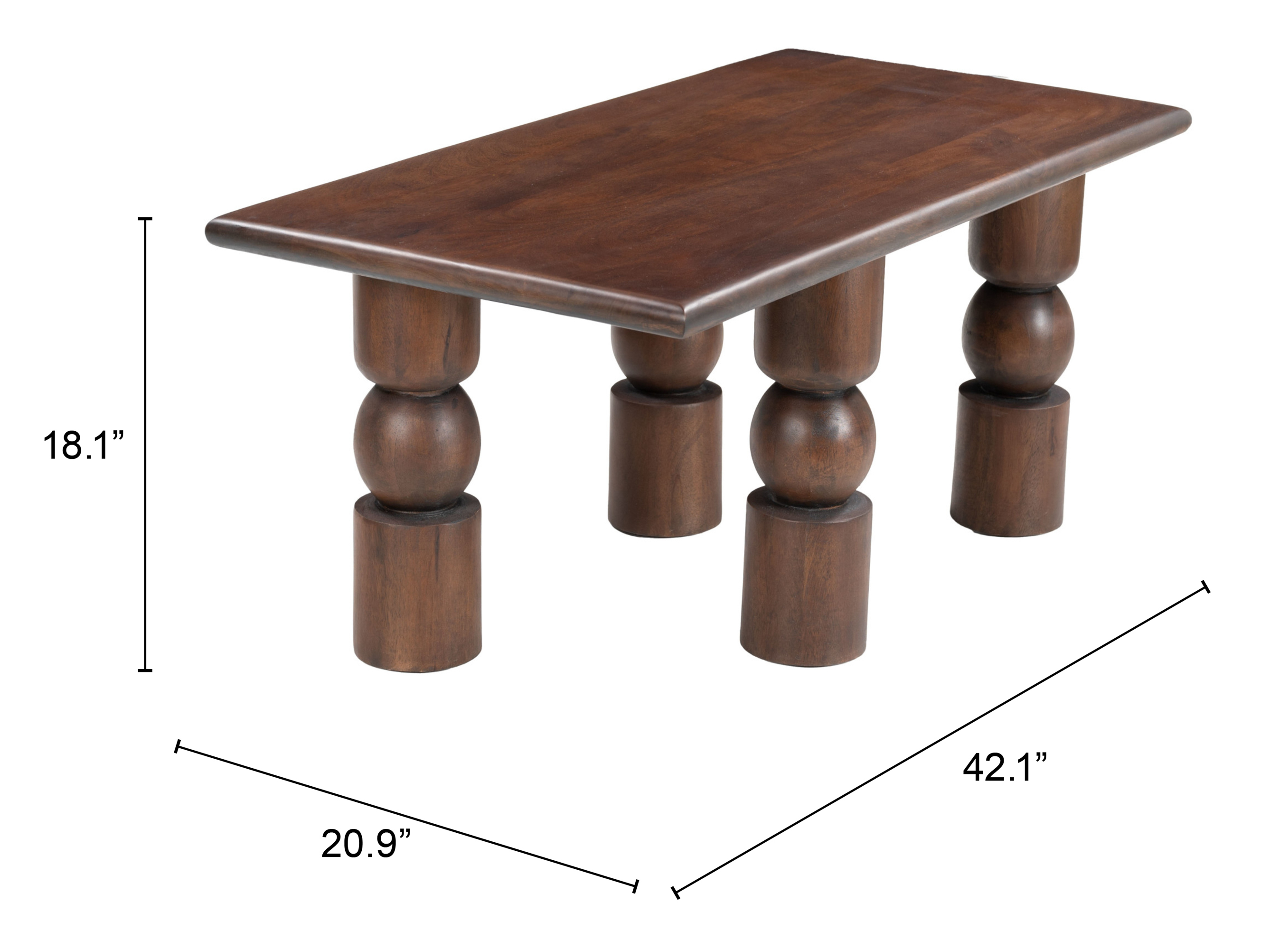 ZUO - Split Coffee Table in Brown