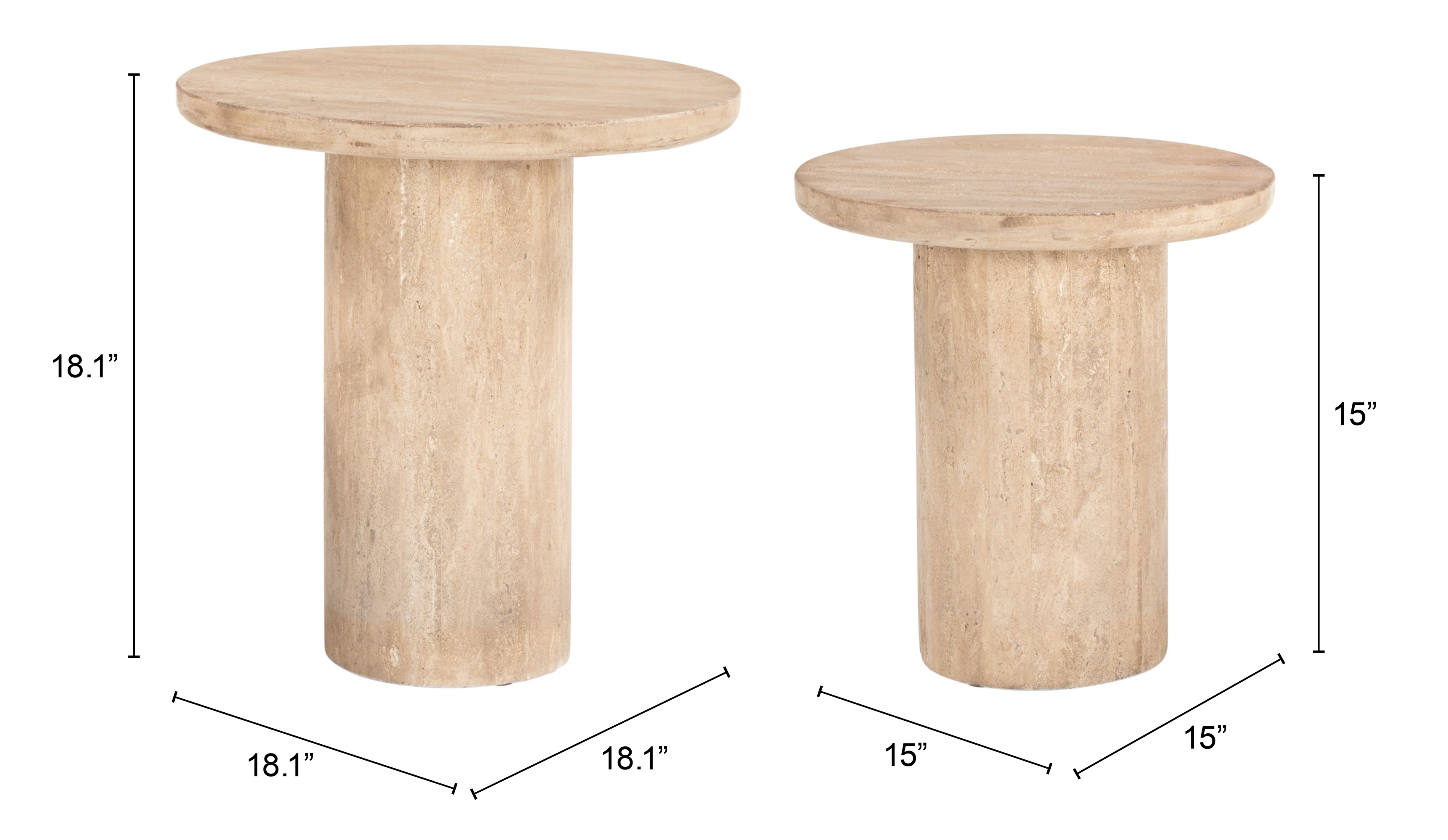 ZUO - Fenith Accent Table Set (2-Piece) in Natural