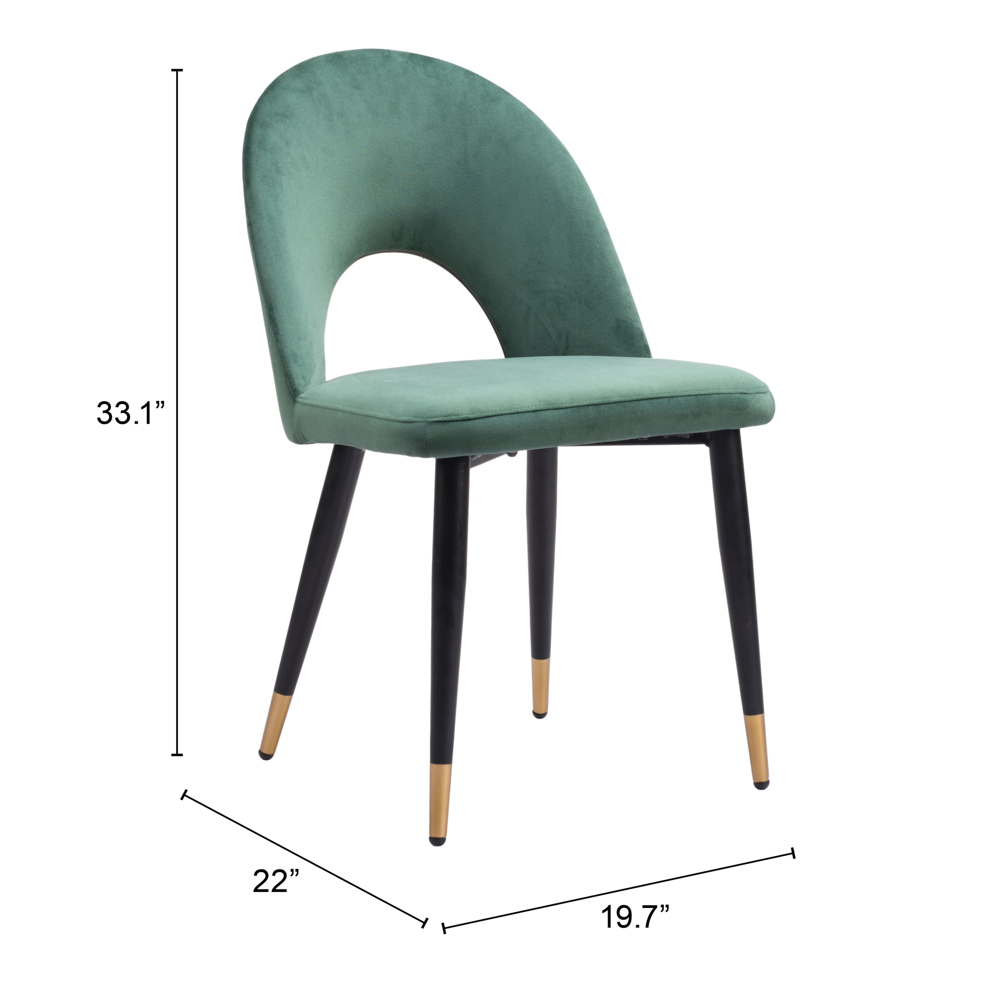 ZUO Menlo Dining Chair (Set of 2) - Green