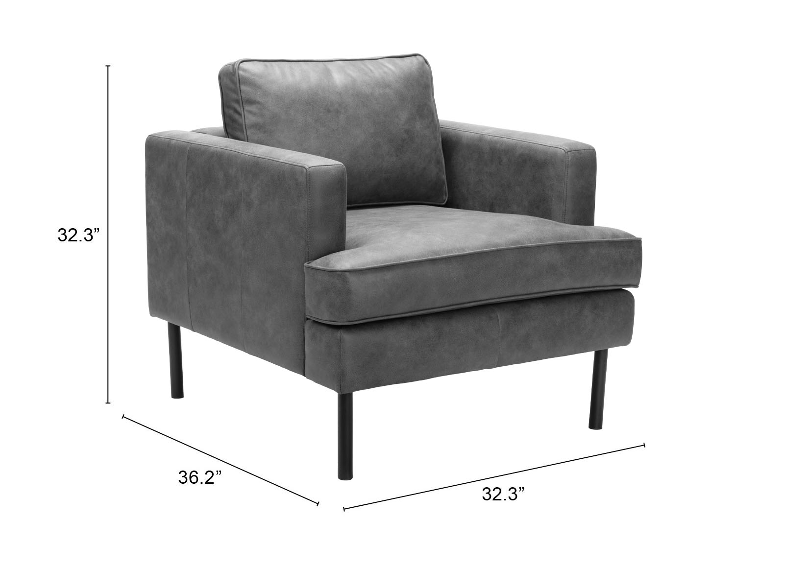 ZUO Decade Armchair - Vintage Gray