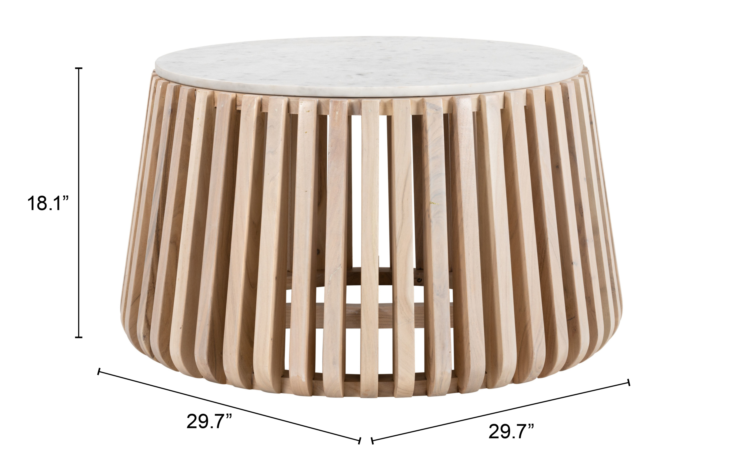 ZUO - Cyprus Coffee Table in White/Natural