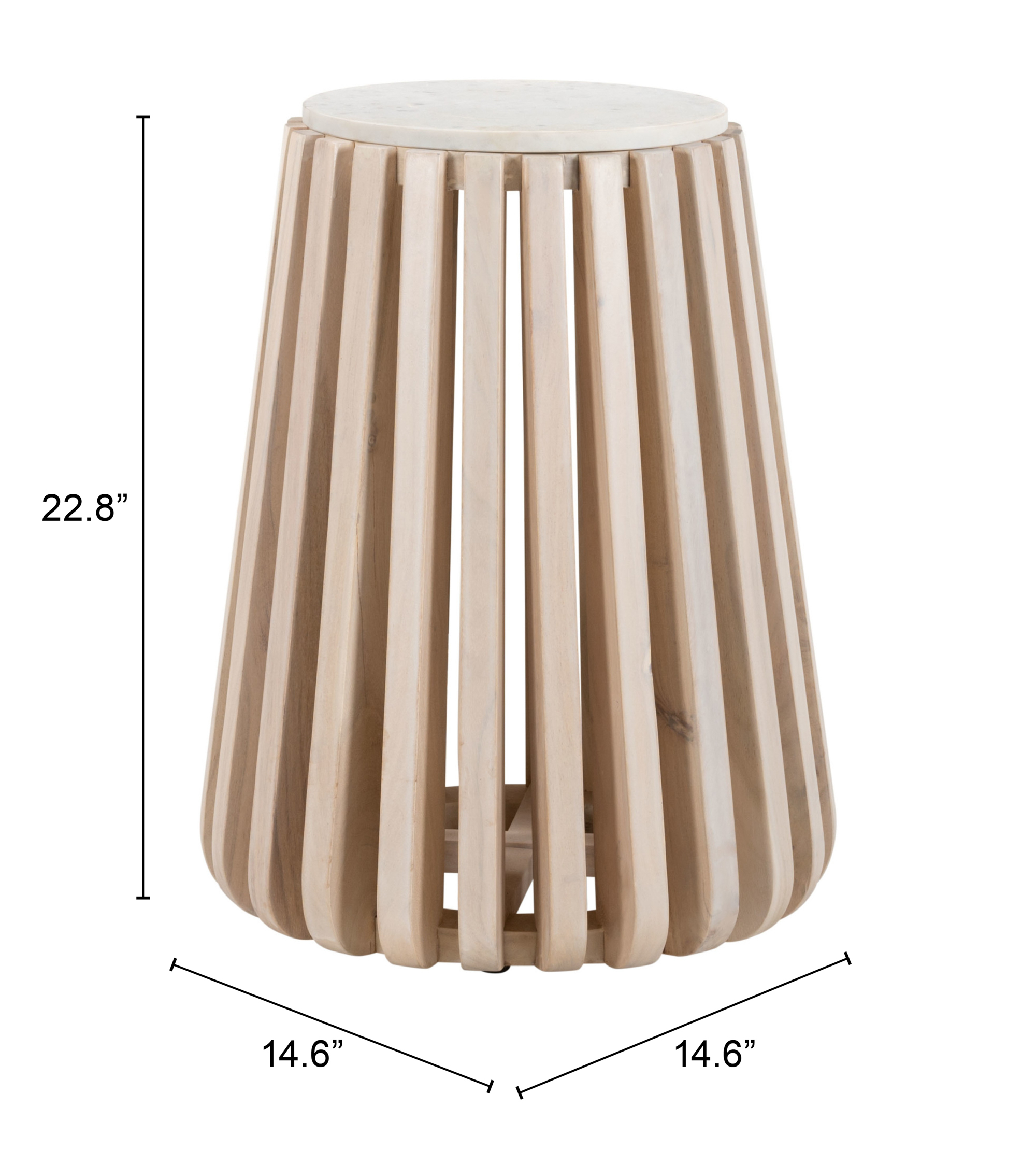 ZUO - Cyprus Side Table in White/Natural