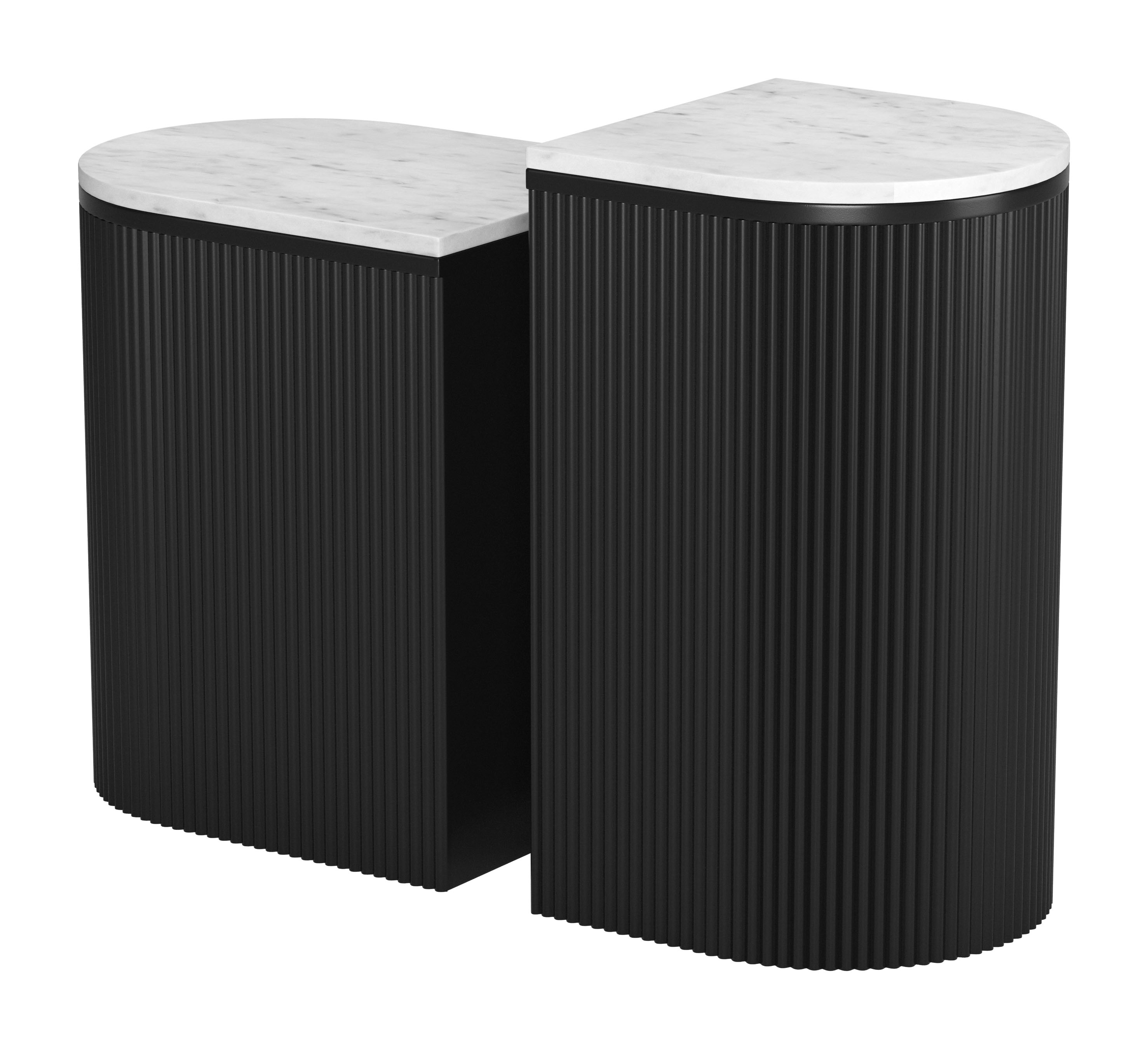 ZUO Ormara Side Table Set (2-Piece) - White/Black