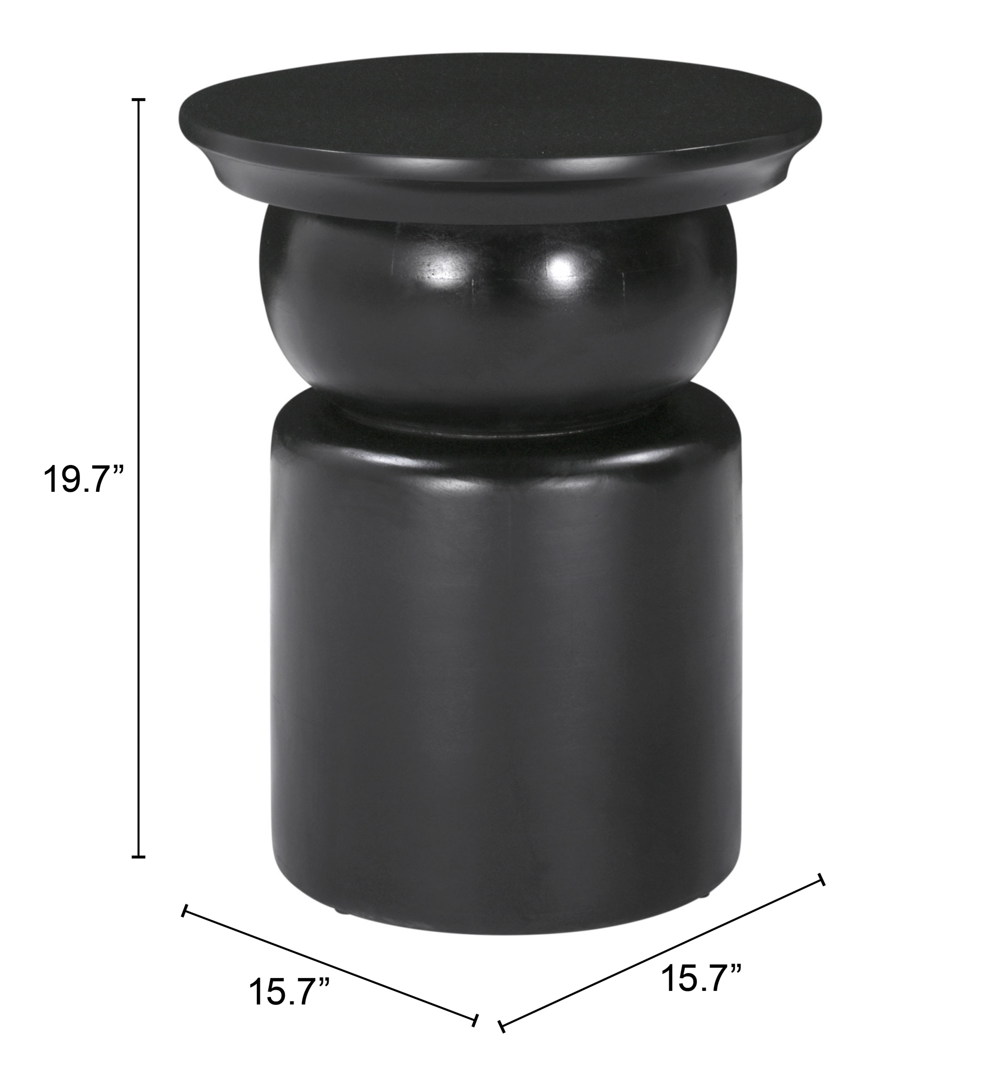 ZUO Colombo Side Table - Black