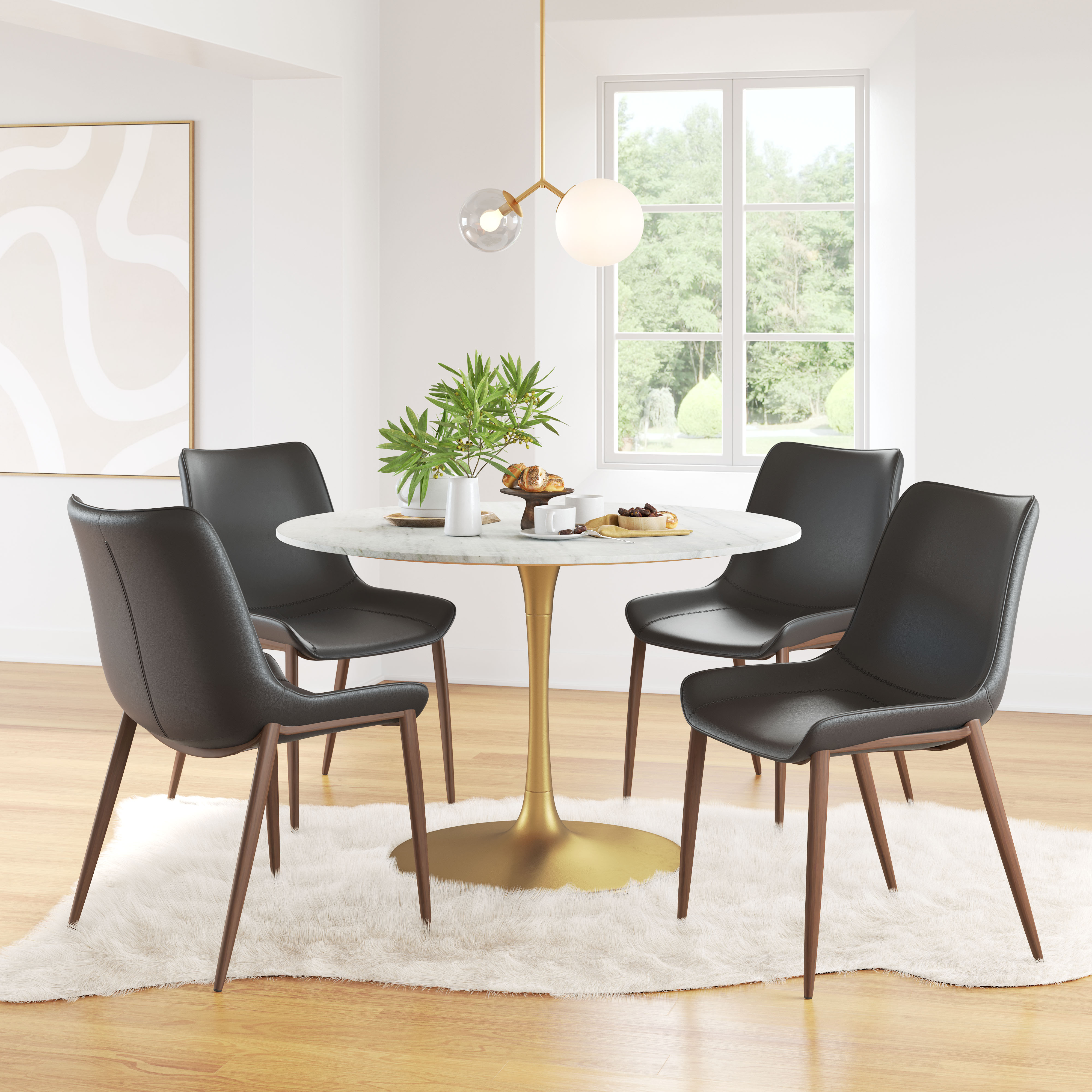 ZUO Magnus Dining Chair (Set of 2) - Black/Walnut