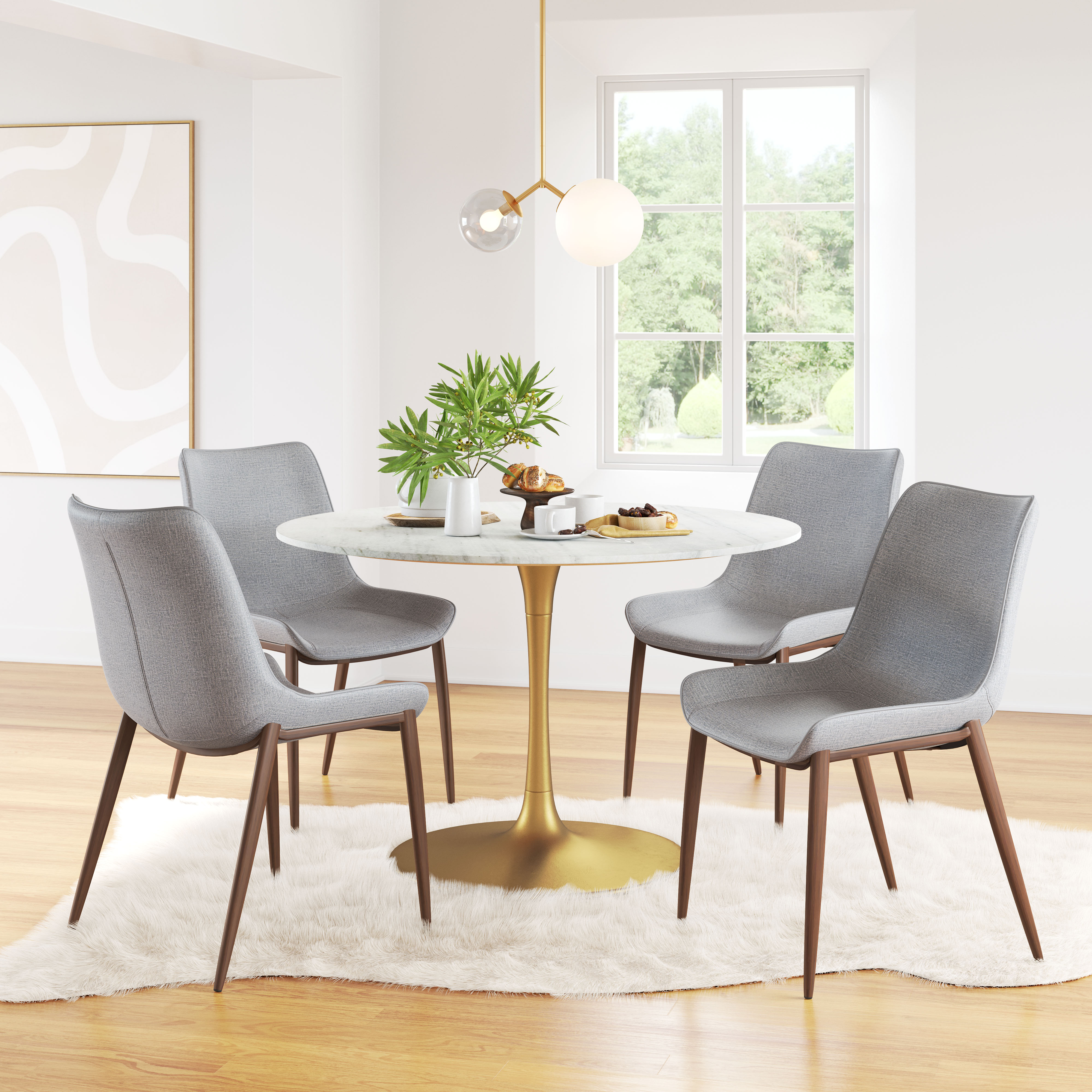 ZUO Magnus Dining Chair (Set of 2) - Slate Gray/Walnut