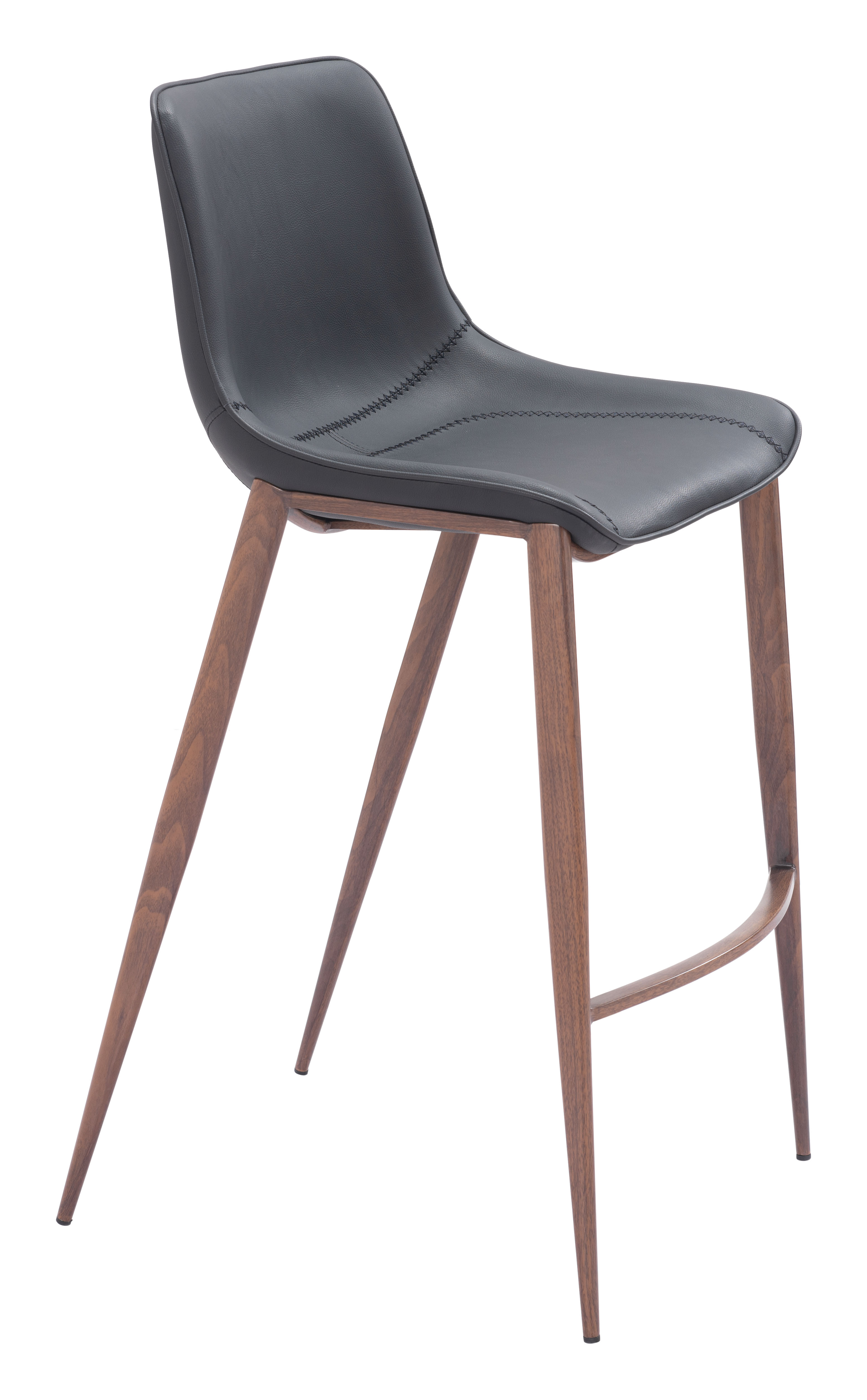 ZUO Magnus Barstool (Set of 2) - Black/Walnut