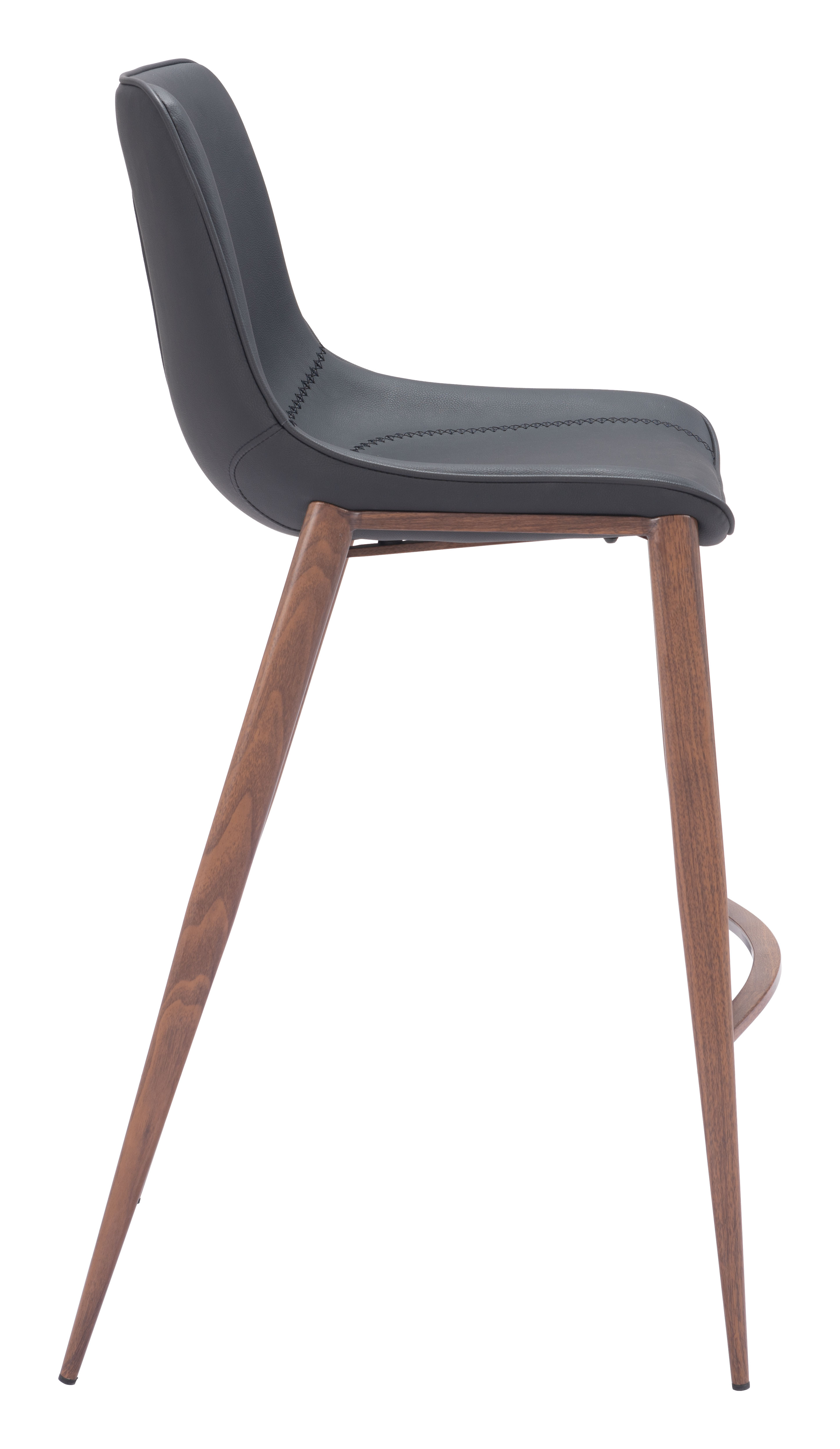 ZUO Magnus Barstool (Set of 2) - Black/Walnut