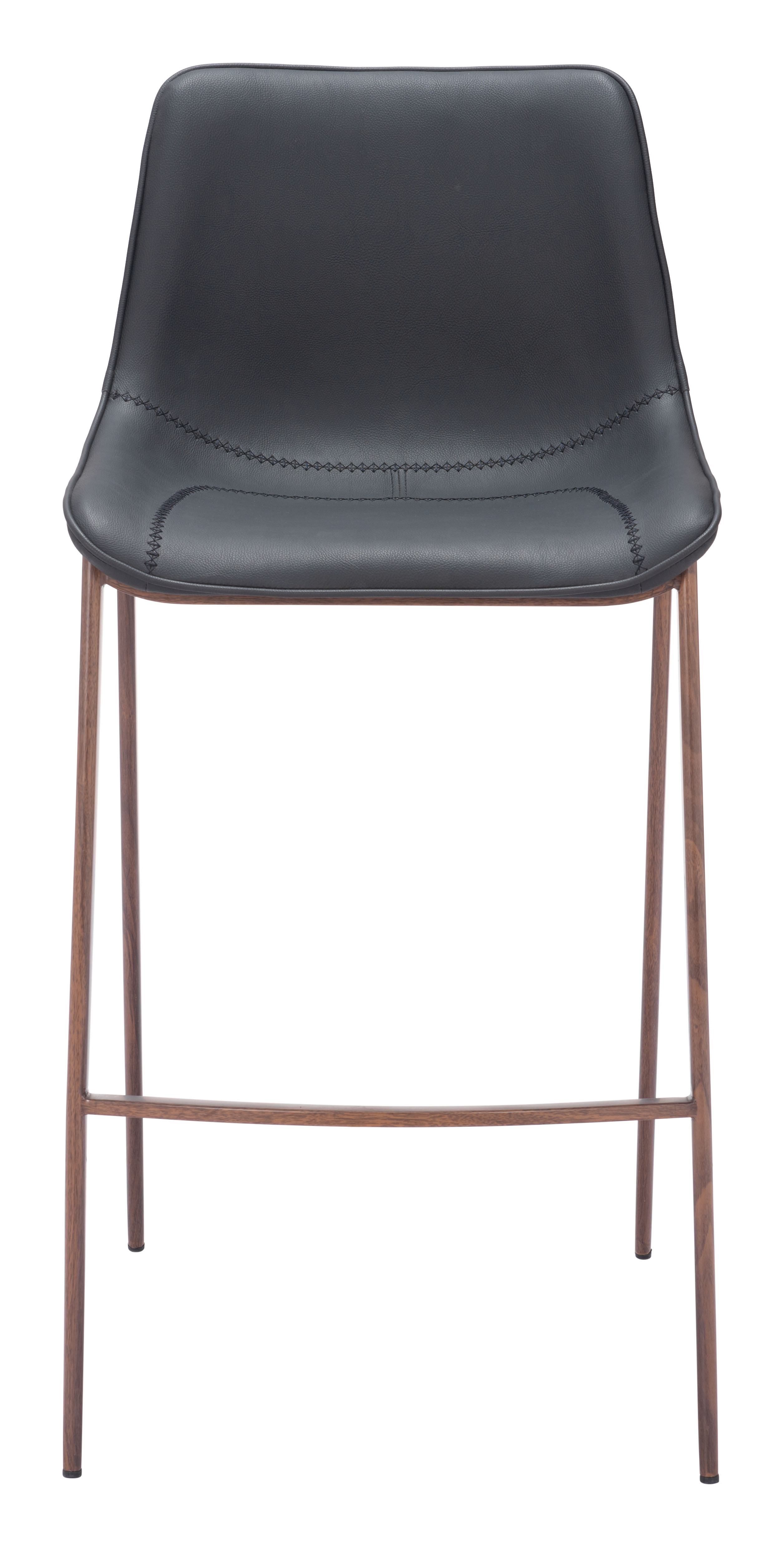 ZUO Magnus Barstool (Set of 2) - Black/Walnut