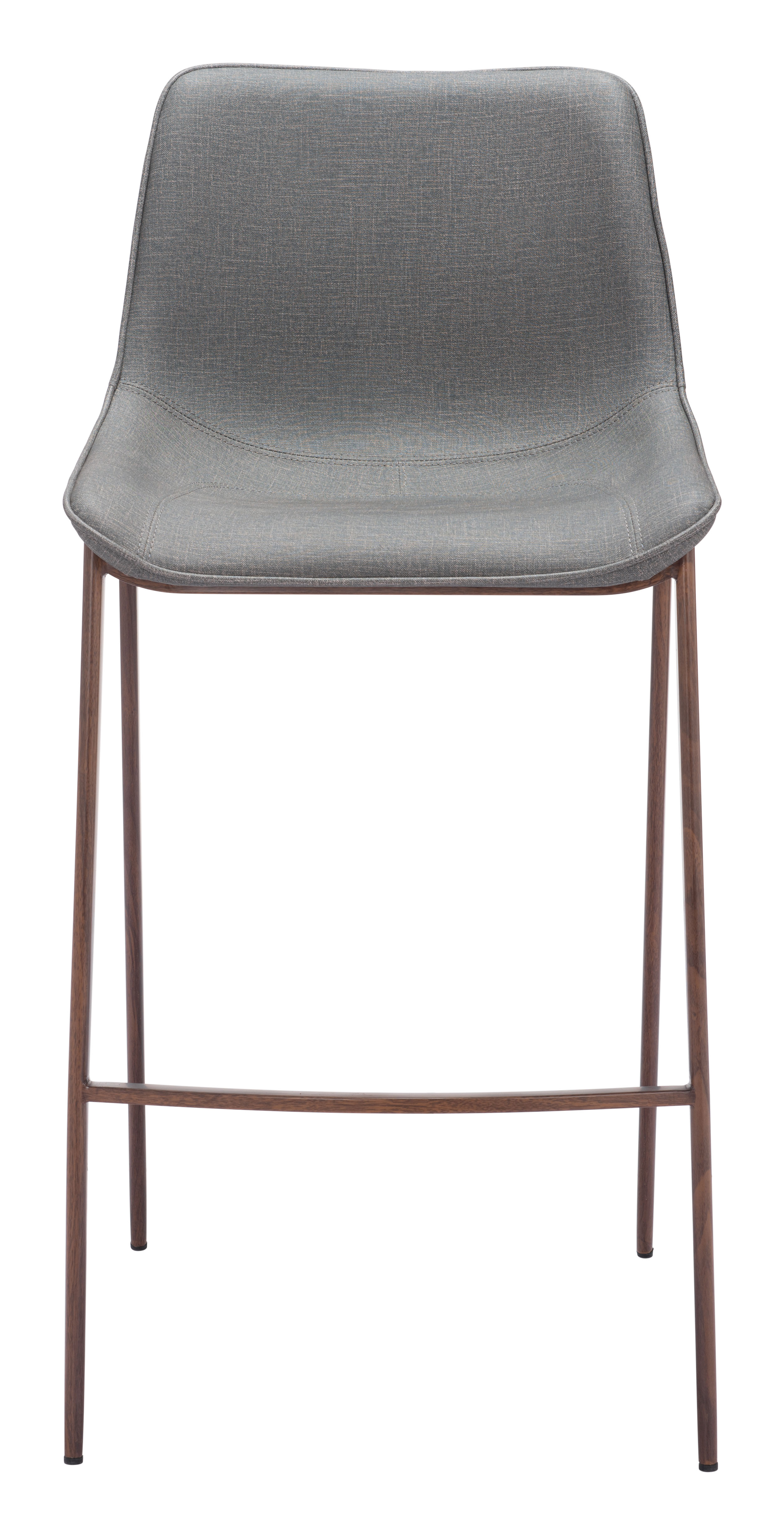 ZUO Magnus Barstool (Set of 2) - Slate Gray/Walnut