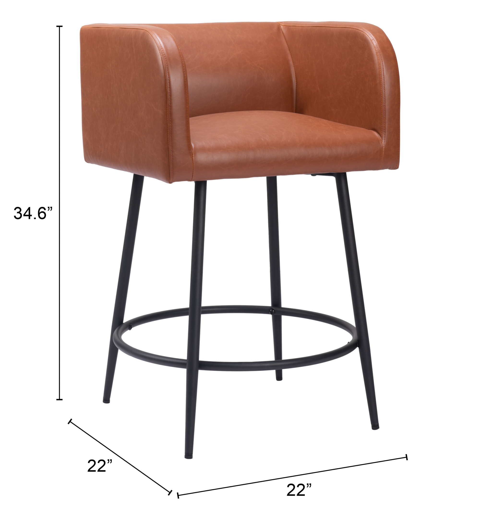 ZUO Horbat Counter Stool (Set of 2) - Brown