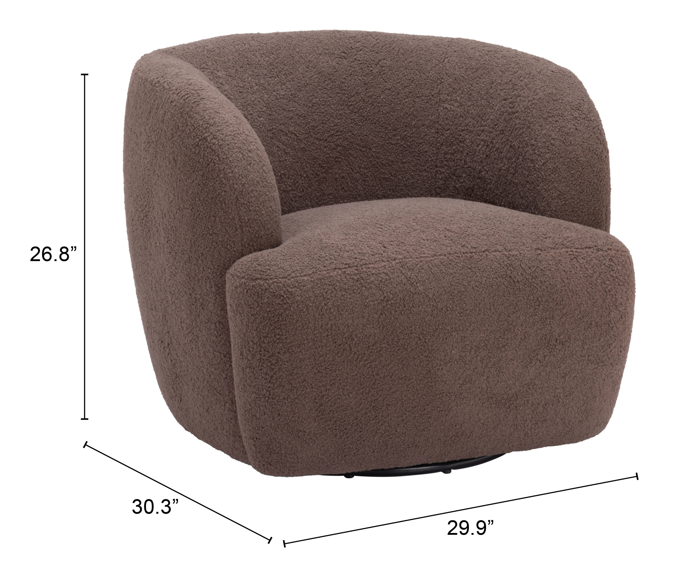 ZUO Govan Swivel Chair - Brown