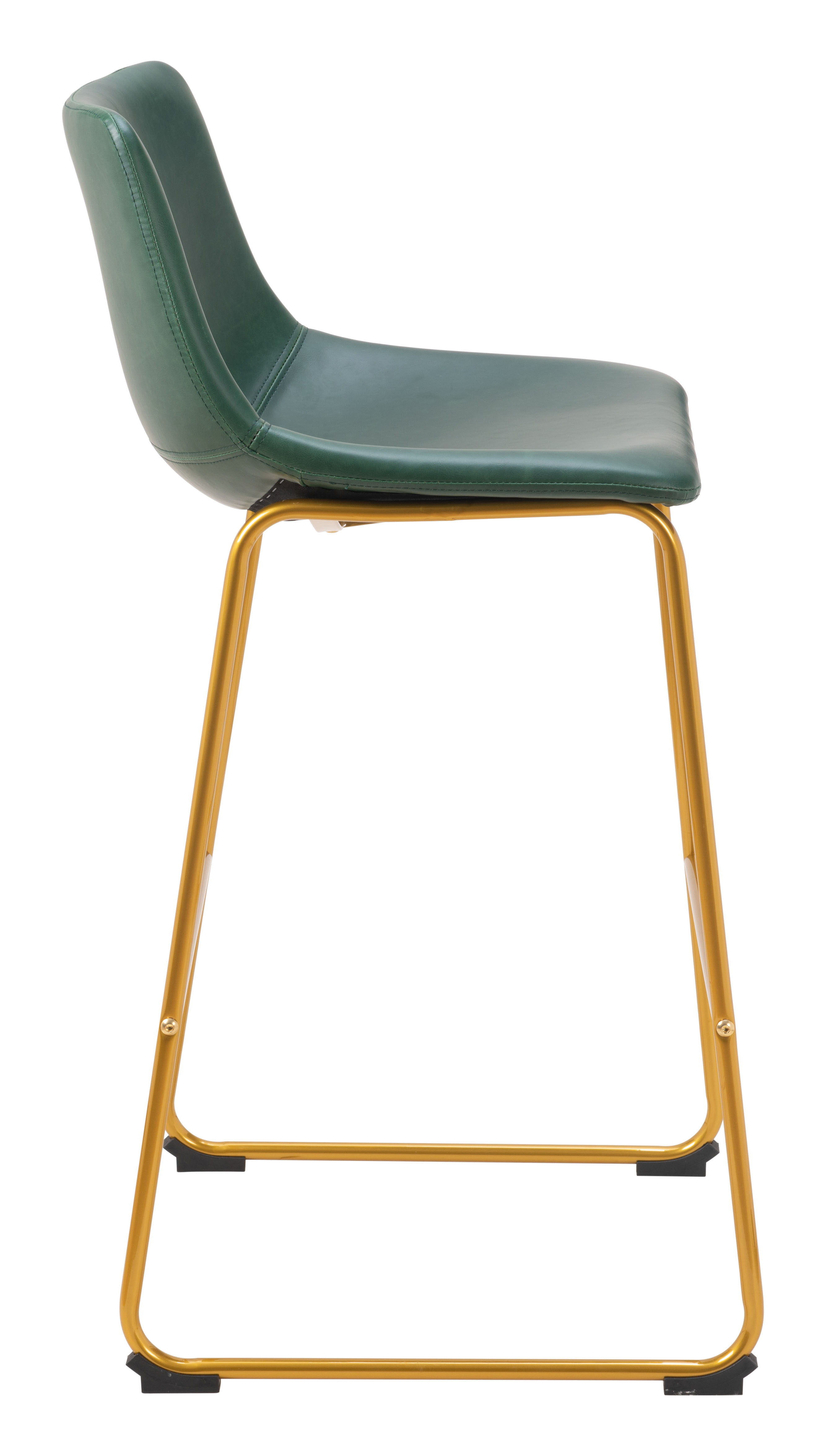 ZUO - Augusta Barstool (Set of 2) in Green/Gold