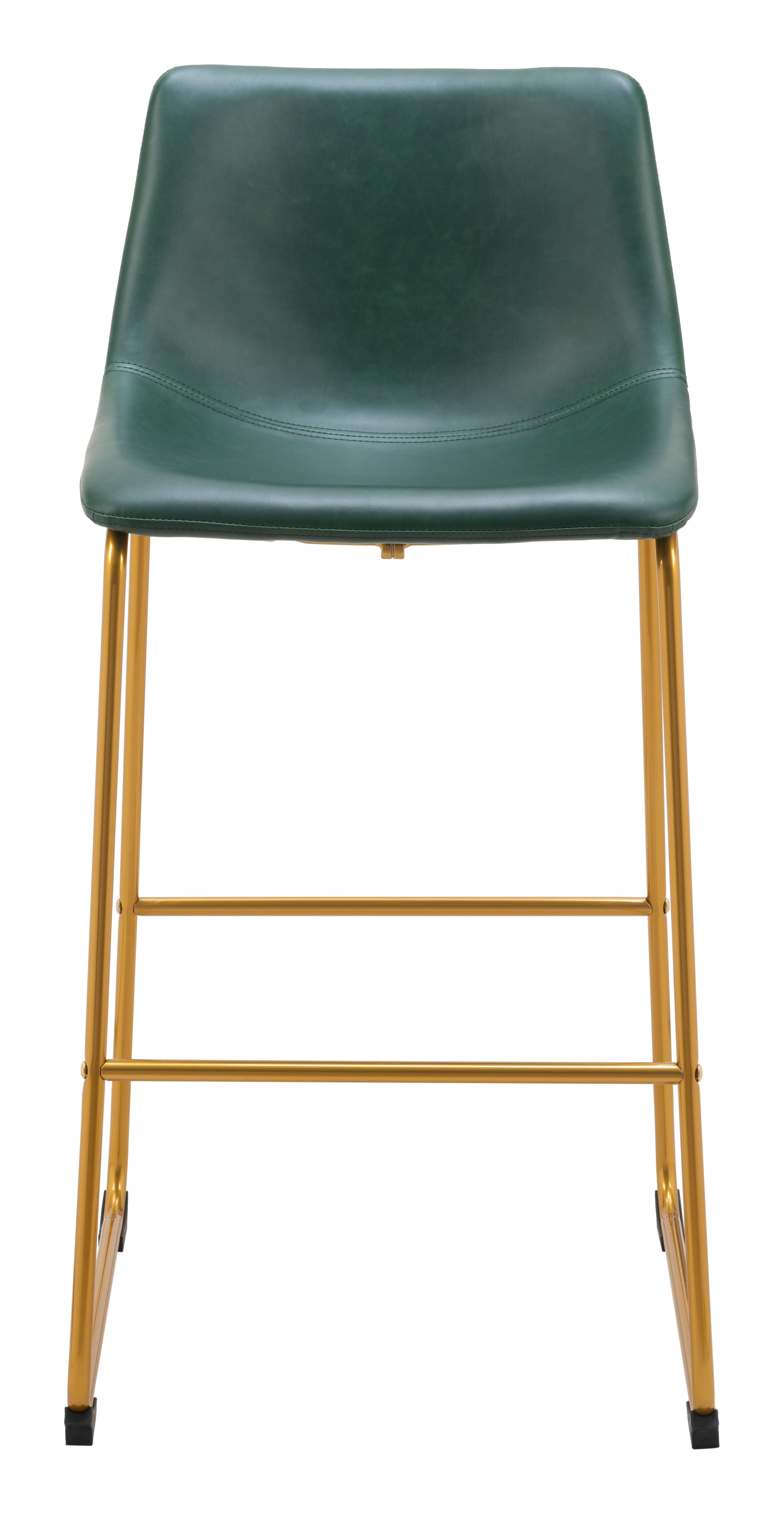 ZUO - Augusta Barstool (Set of 2) in Green/Gold