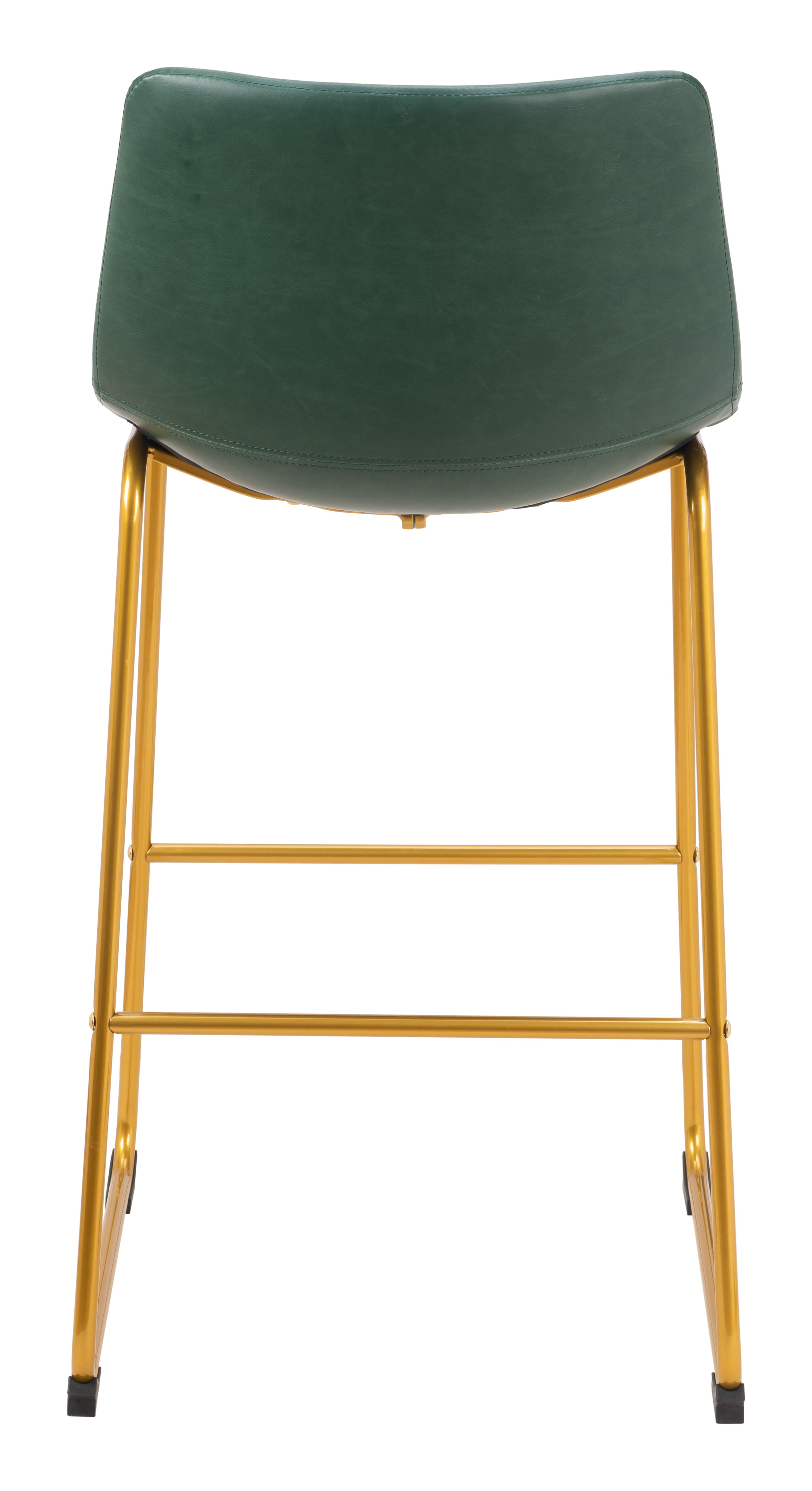 ZUO - Augusta Barstool (Set of 2) in Green/Gold