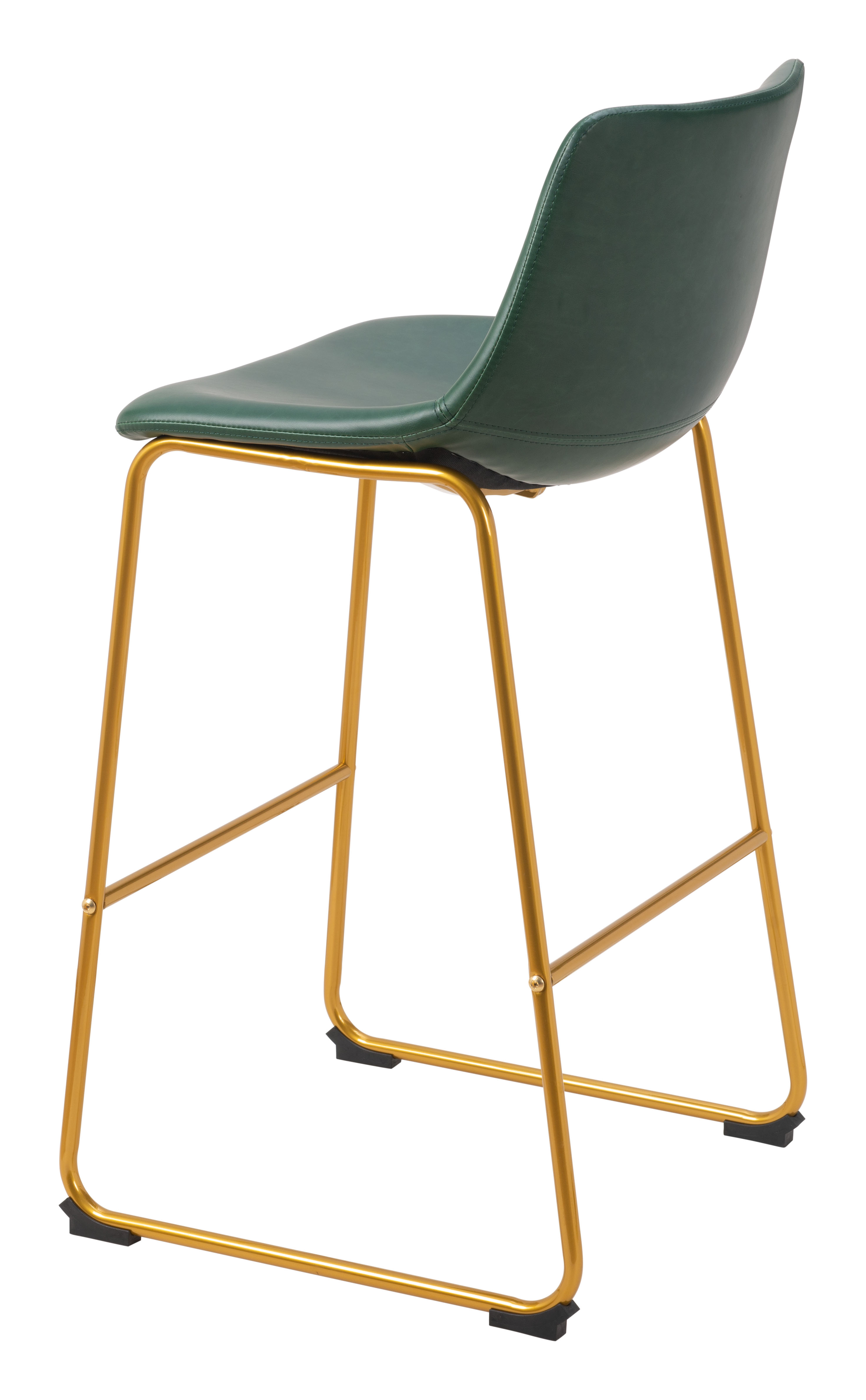 ZUO - Augusta Barstool (Set of 2) in Green/Gold